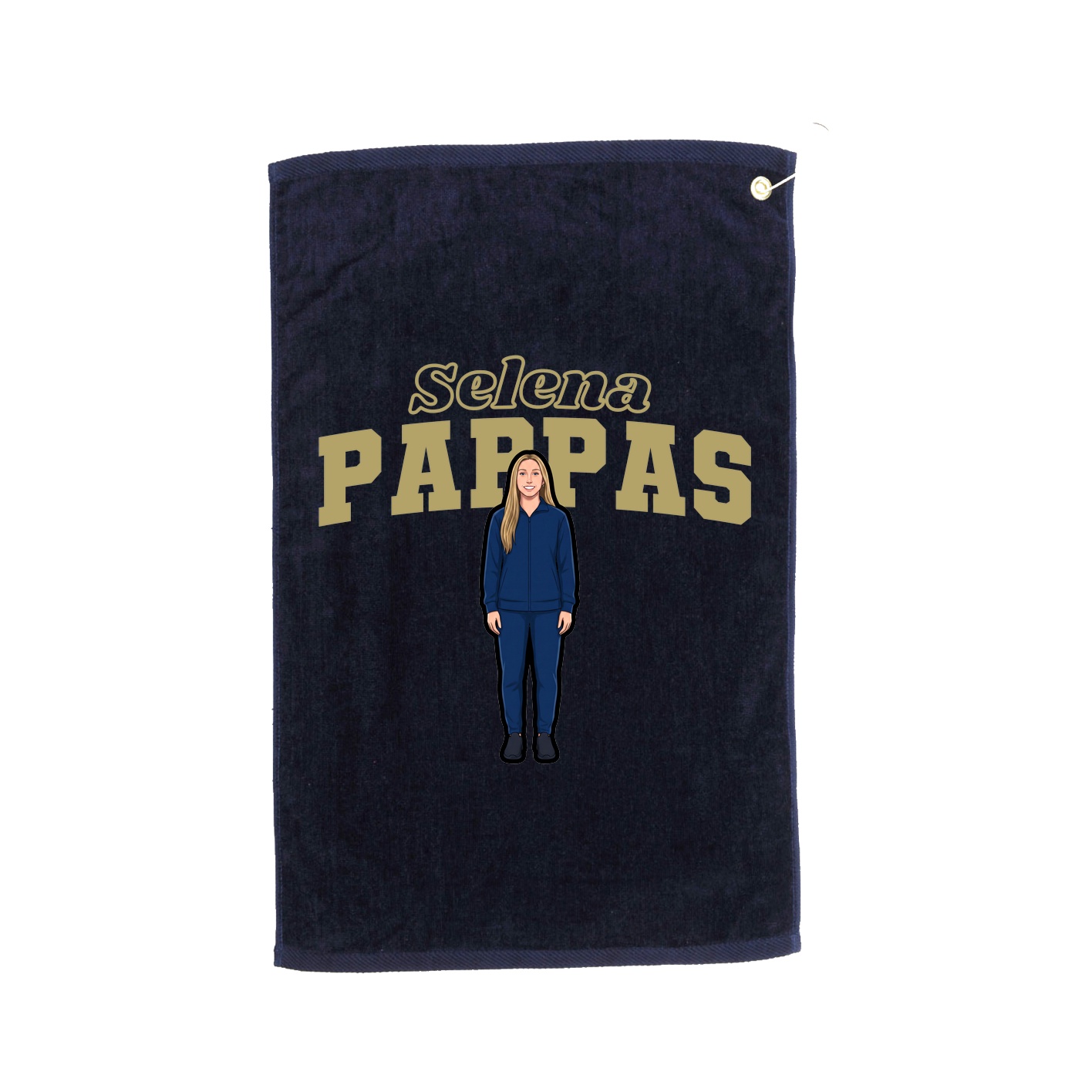 Golf Towel — Name Arch in Navy