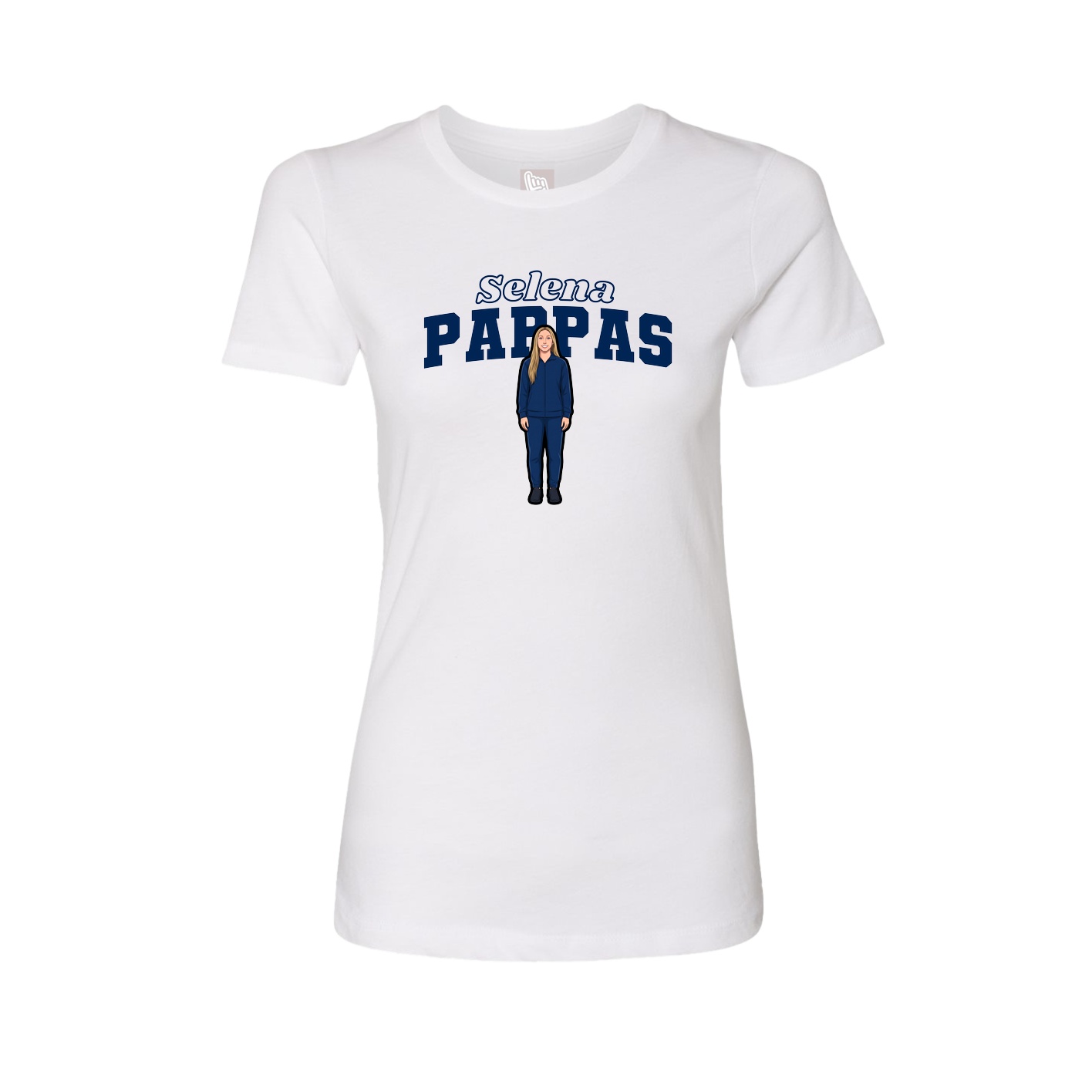 Fitted Women's Tee — Name Arch in White
