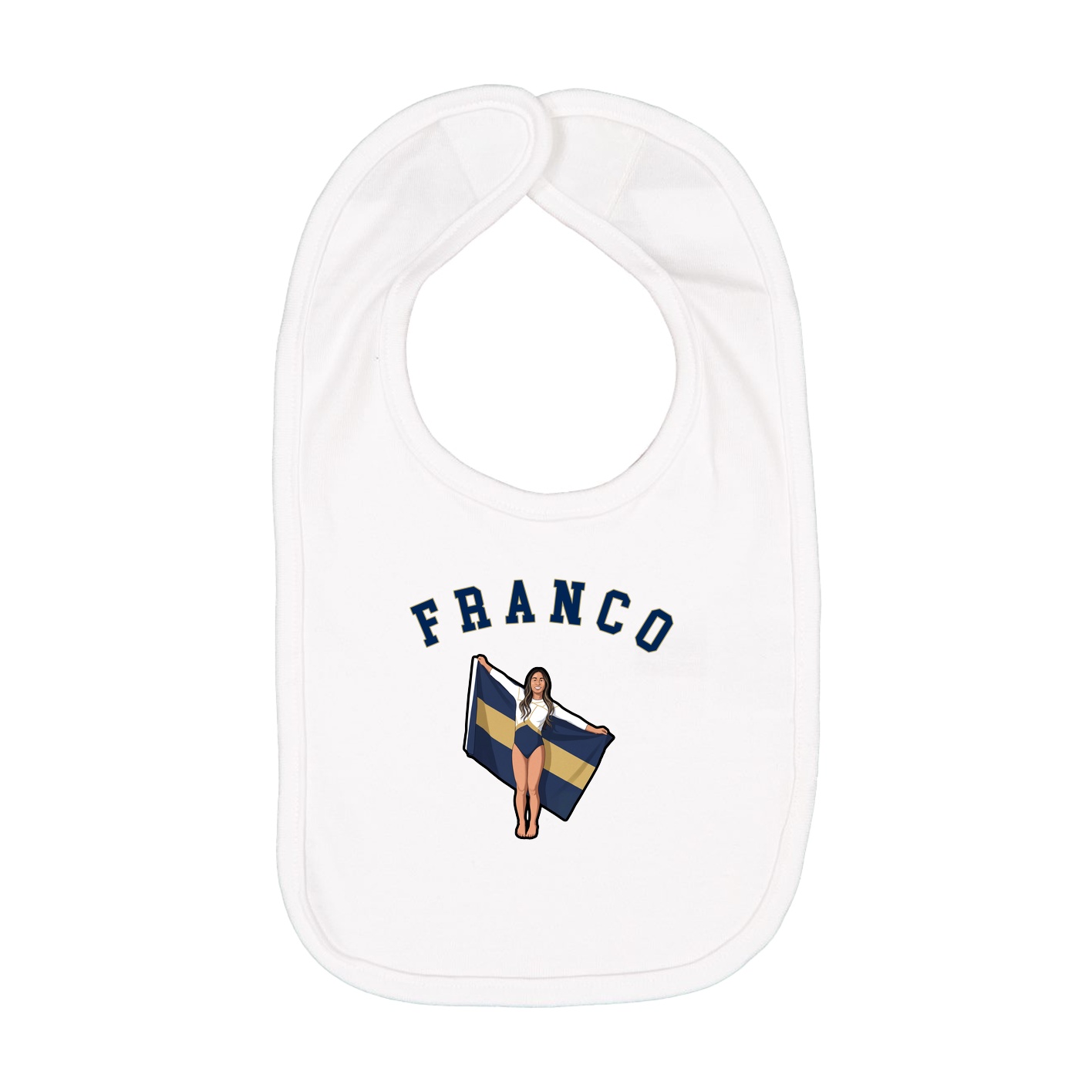 Infant Bib — Shirsey Arch in White
