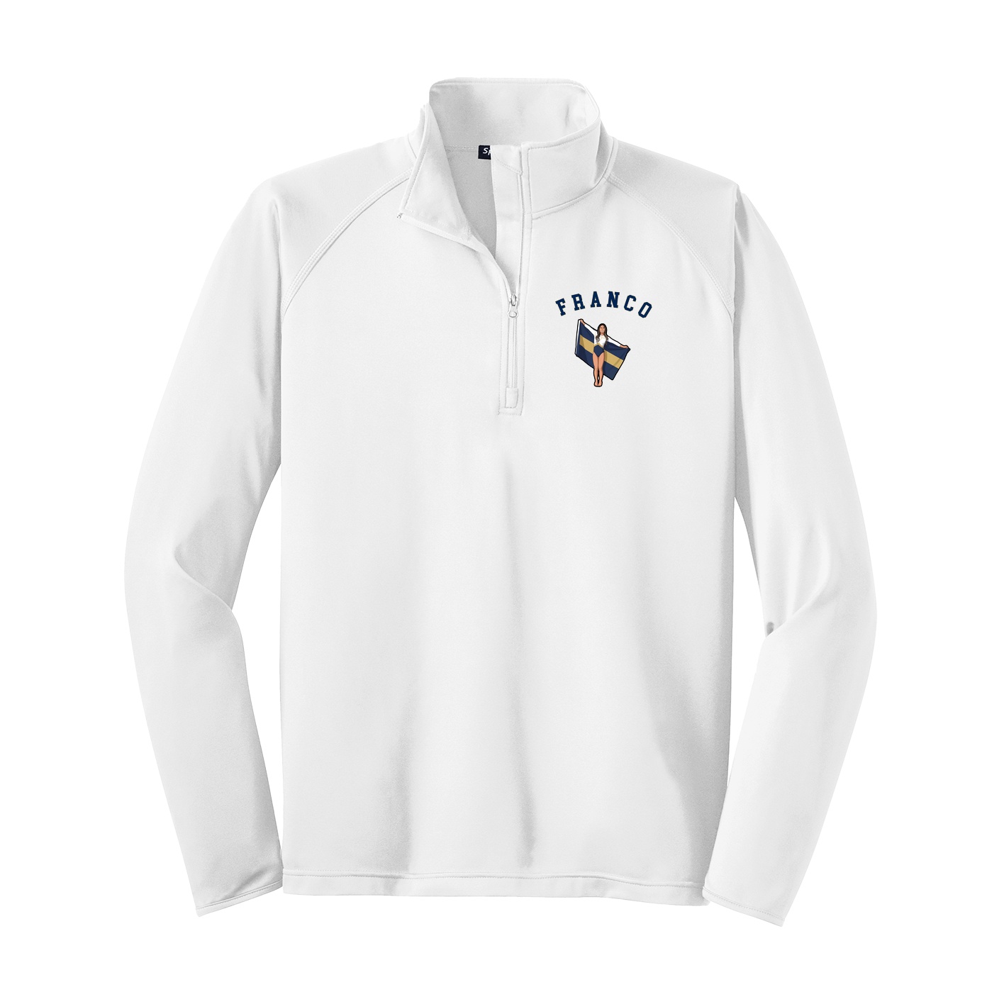 Q-Zip Pullover — Shirsey Arch in White