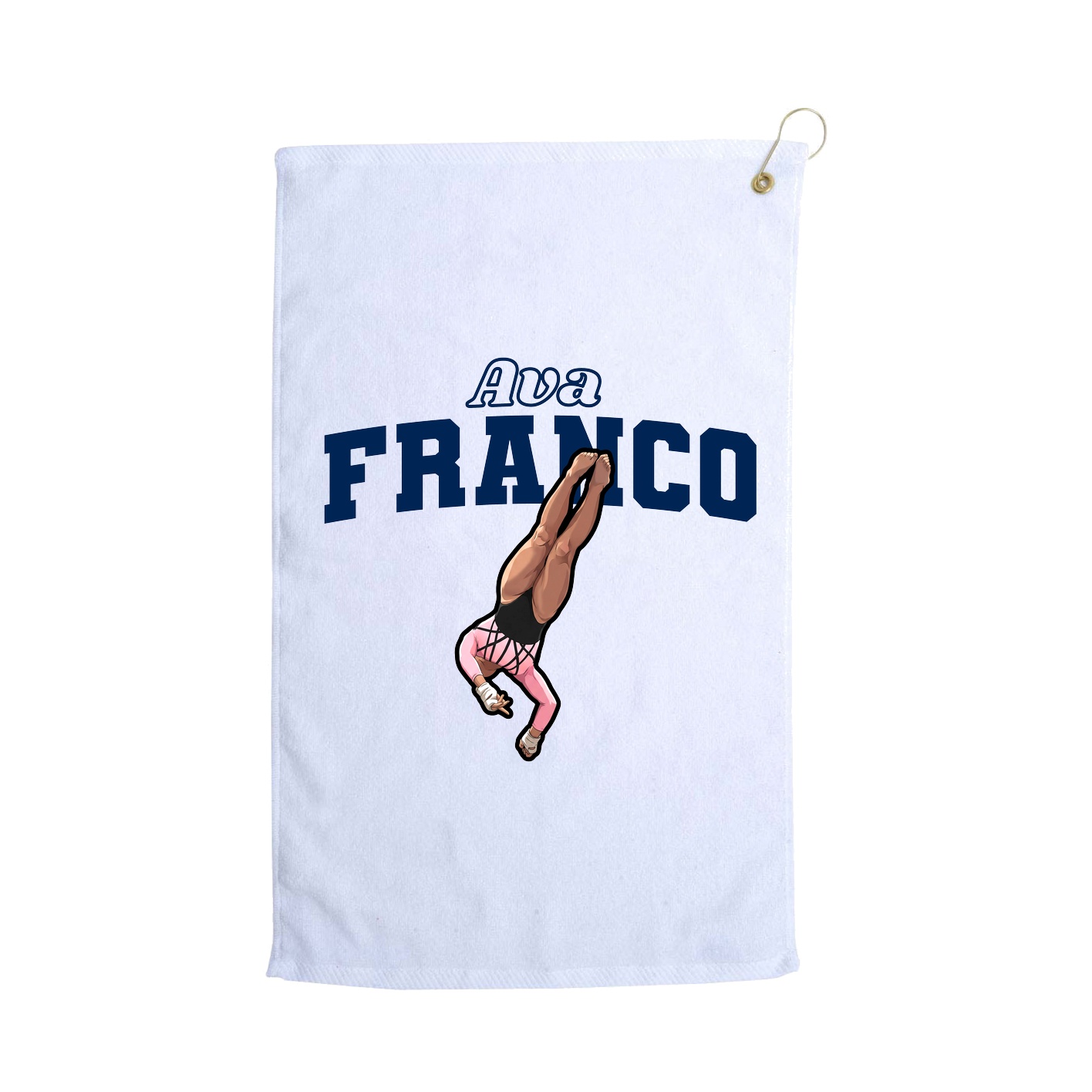 Golf Towel — Name Arch in White