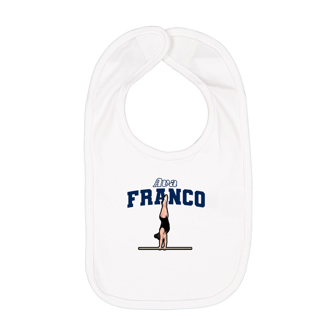 Infant Bib — Name Arch in White