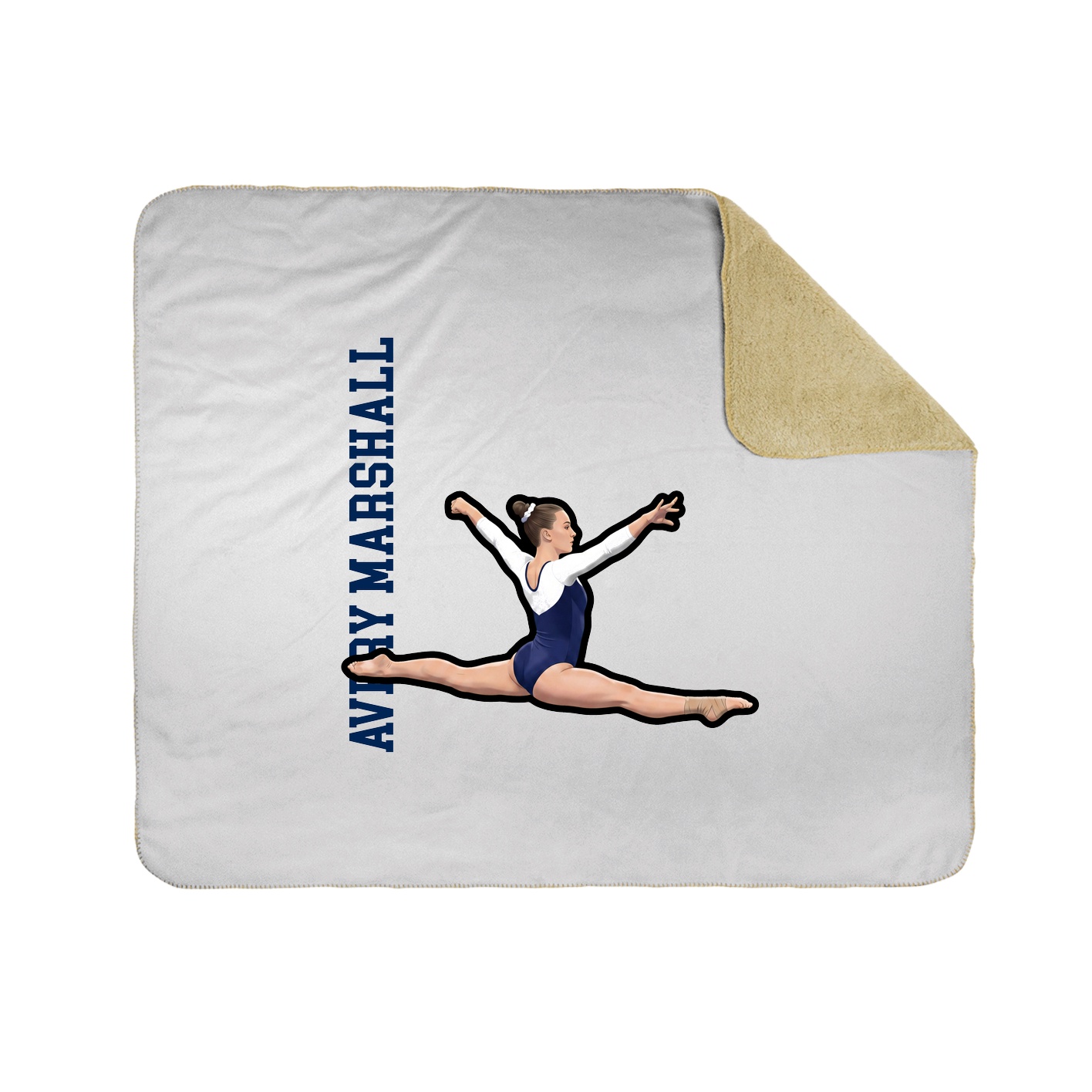 Throw Blanket — Name Vertical in White