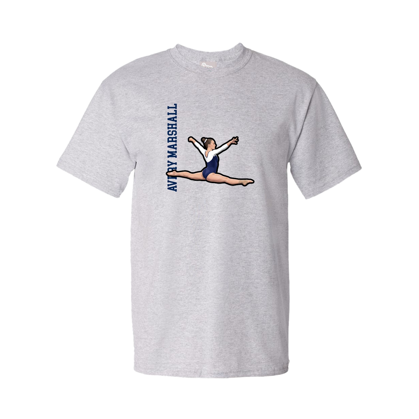 Tee — Name Vertical in Grey
