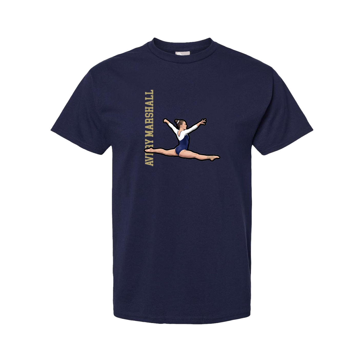 Youth Tee — Name Vertical in Navy