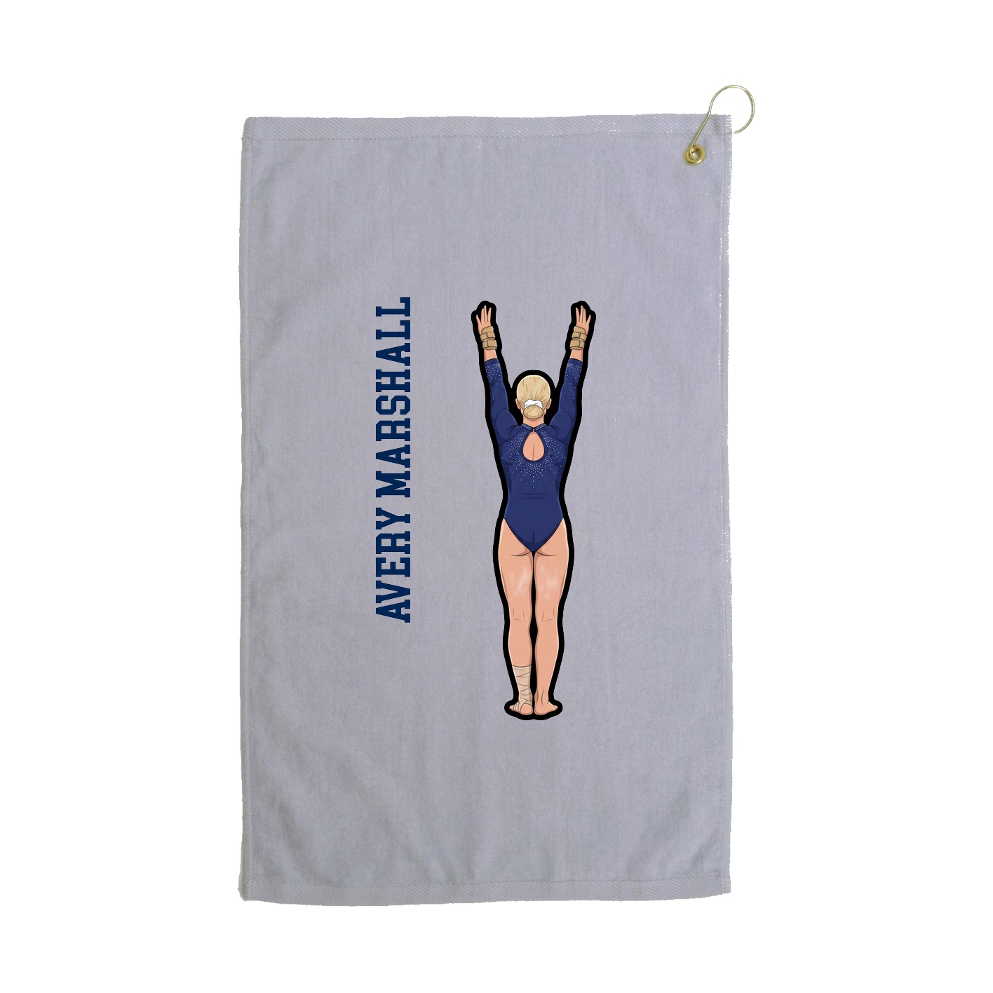 Golf Towel — Name Vertical in Grey