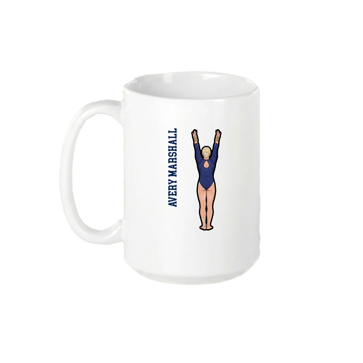 15oz Coffee Mug — Name Vertical in White
