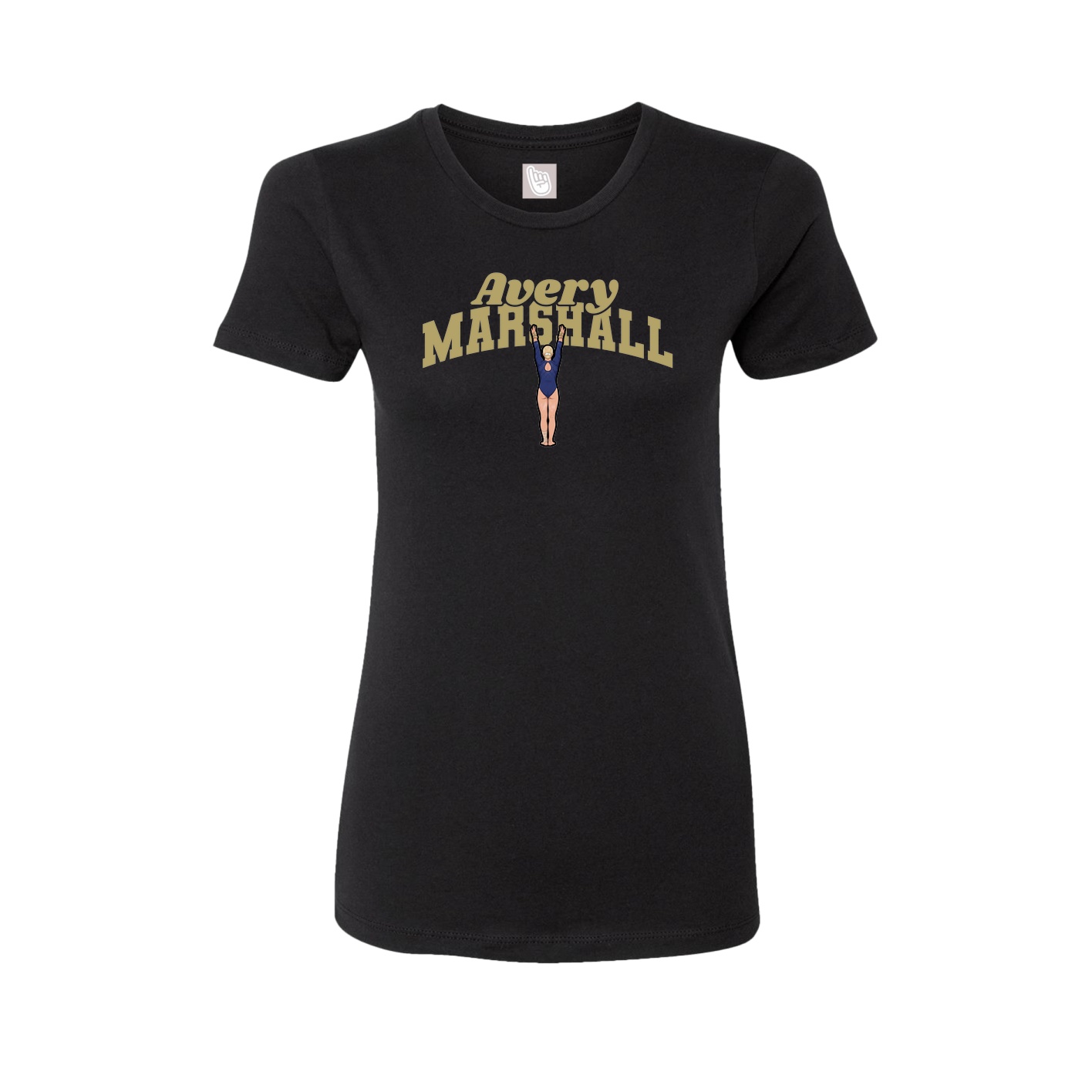 Fitted Women's Tee — Signature Arch in Black