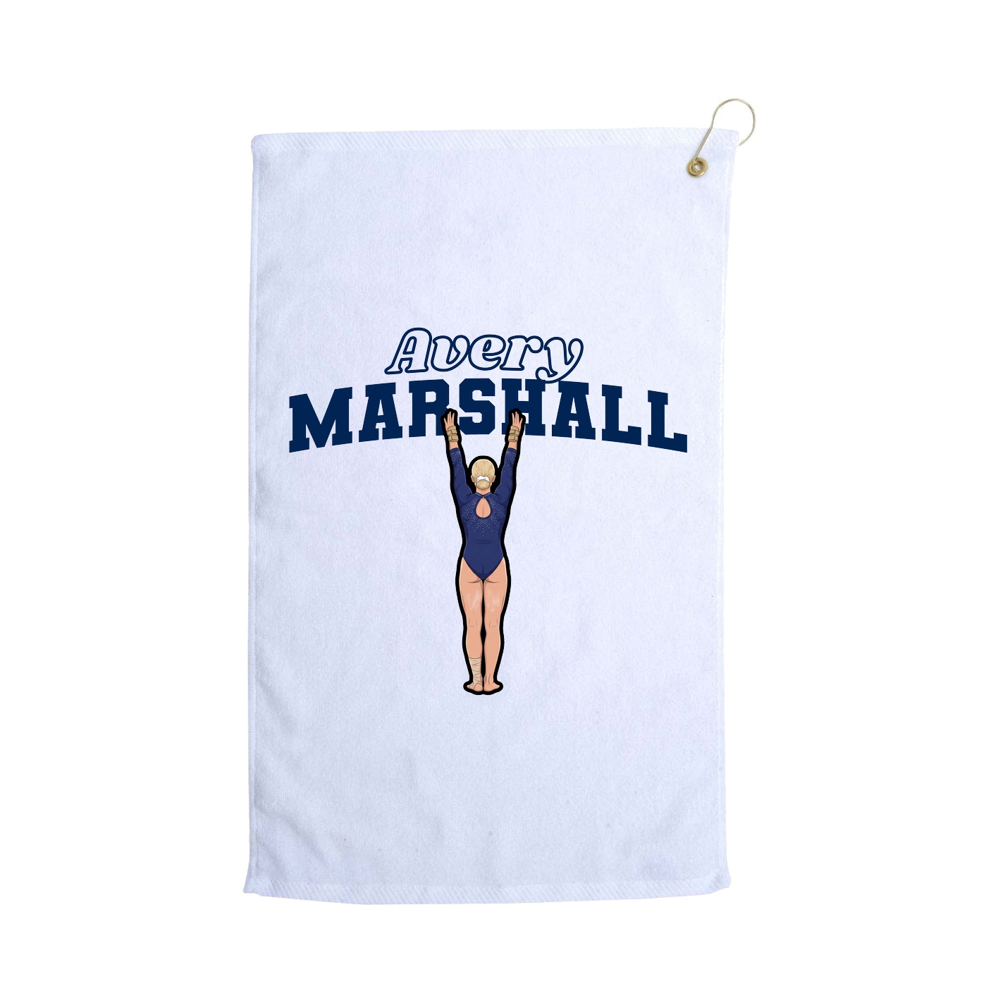 Golf Towel — Name Arch in White