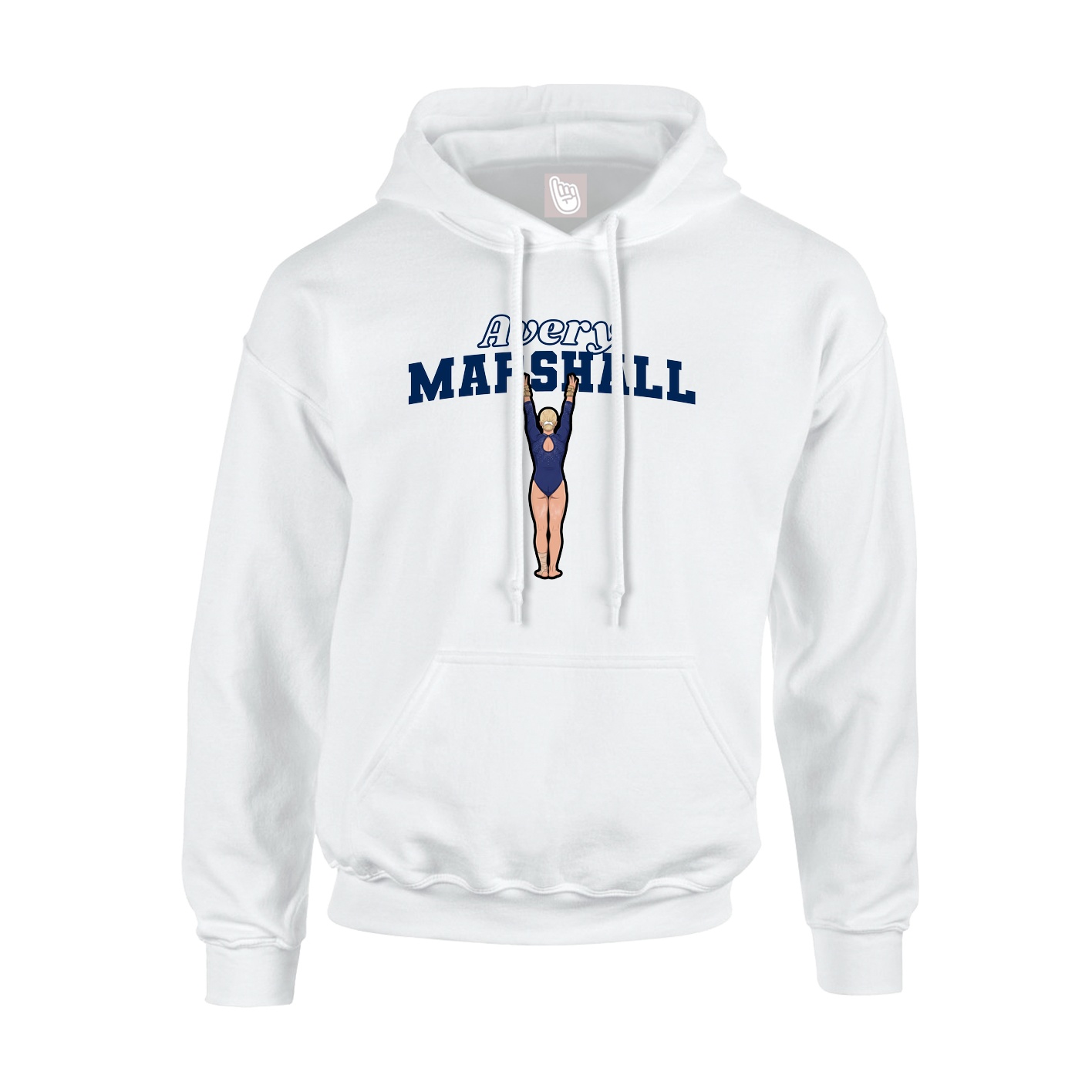 Youth Hoodie — Name Arch in White