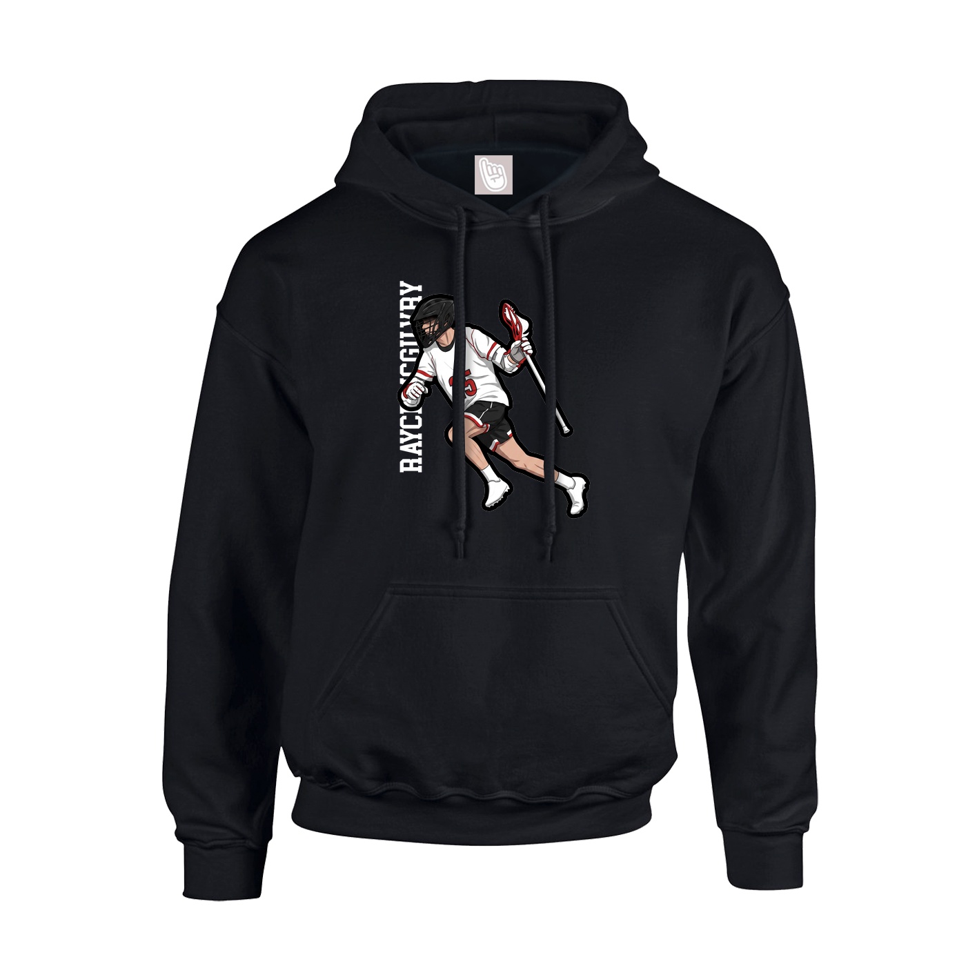 Youth Hoodie — Name Vertical in Black