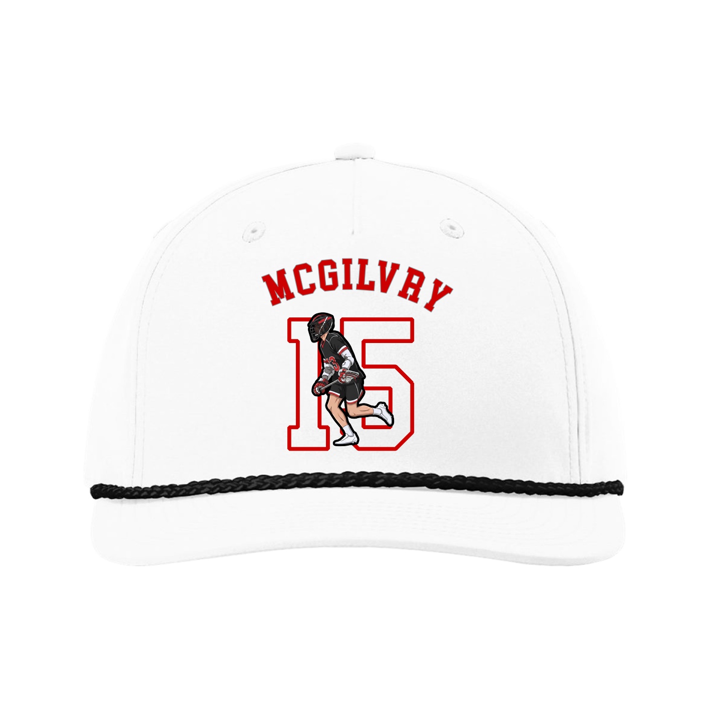Five-Panel Classic Rope Cap — Shirsey Arch in White