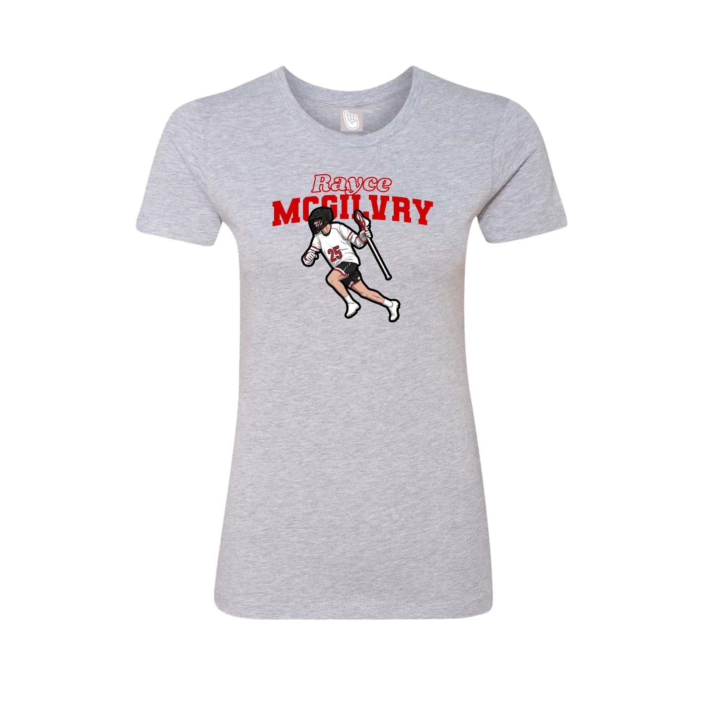 Fitted Women's Tee — Name Arch in Grey