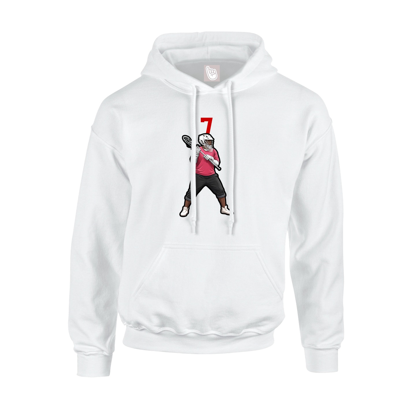 Youth Hoodie — Number Top in White