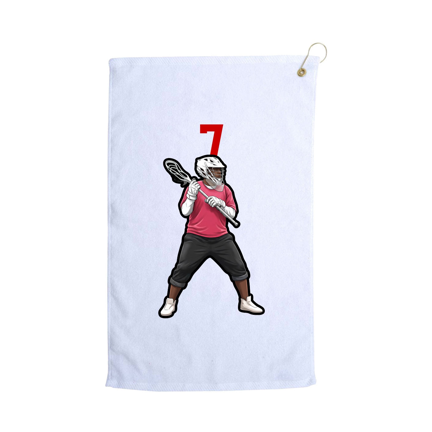 Golf Towel — Number Top in White