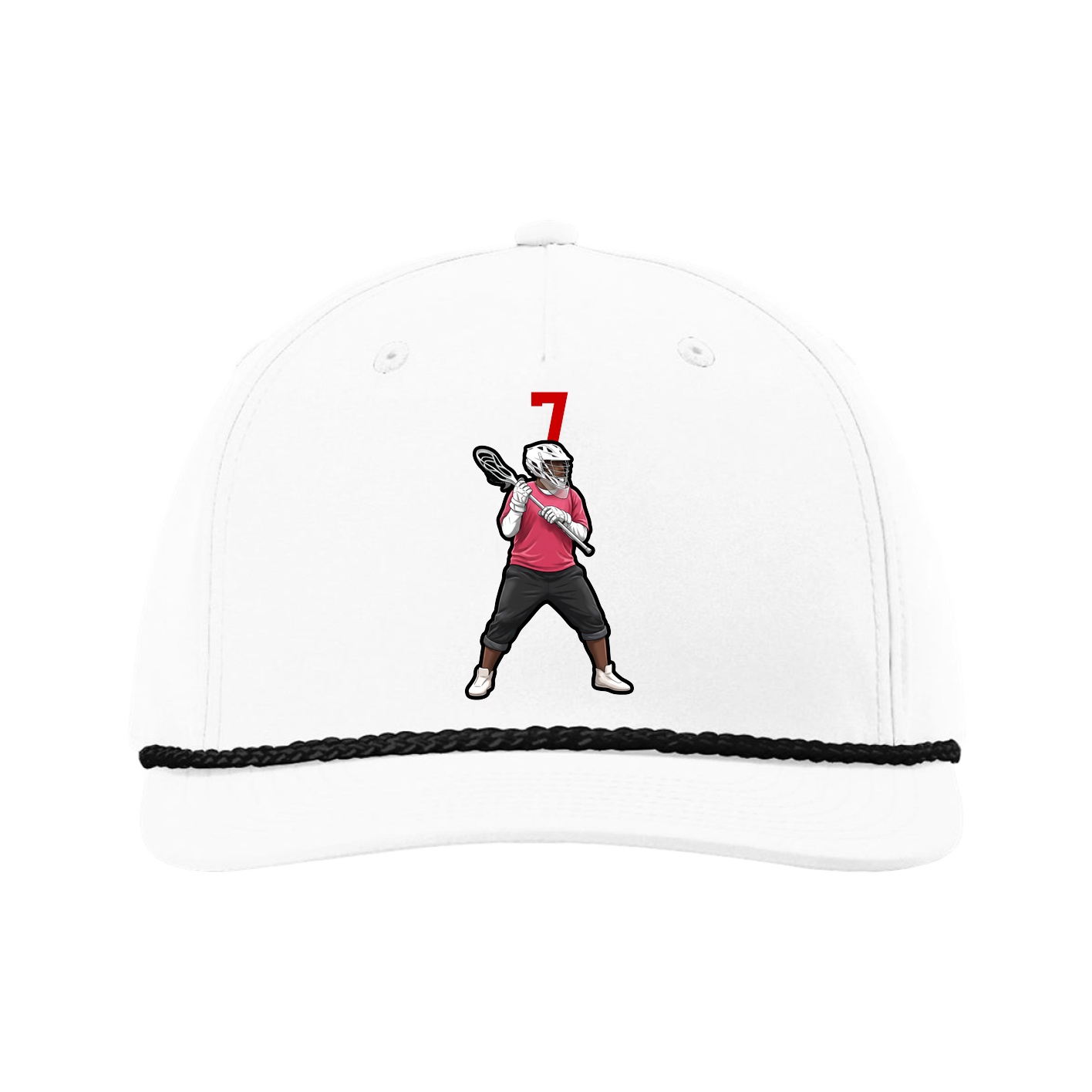 Five-Panel Classic Rope Cap — Number Top in White