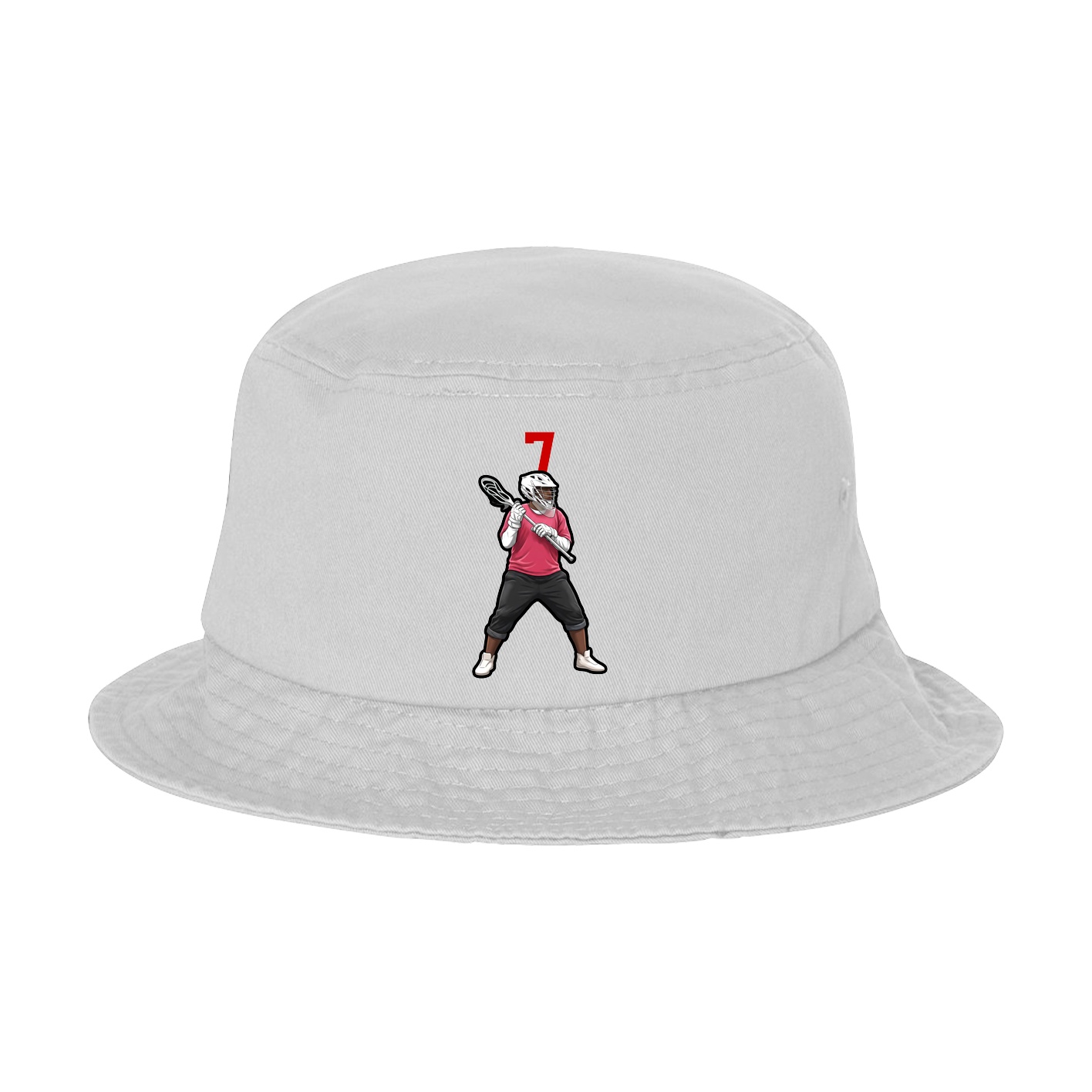 Bucket Cap — Number Top in White