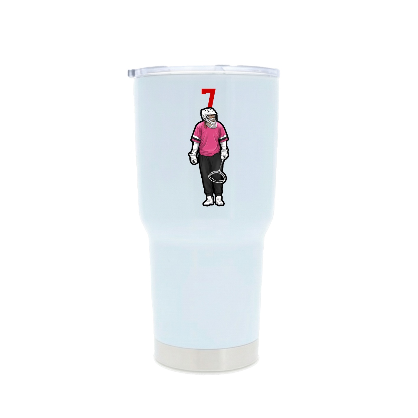 30oz Stainless Steel Tumbler — Number Top in White