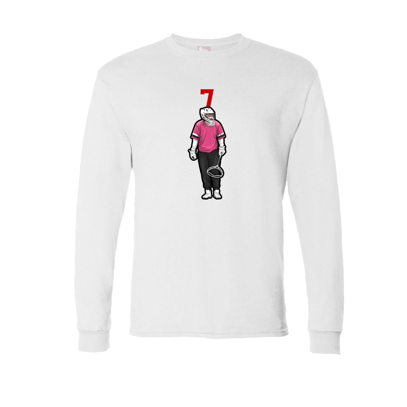 Long Sleeve Tee — Number Top in White