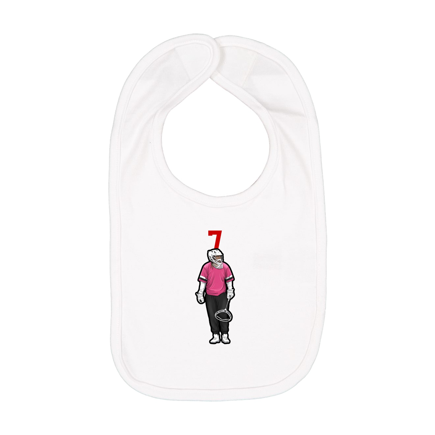 Infant Bib — Number Top in White