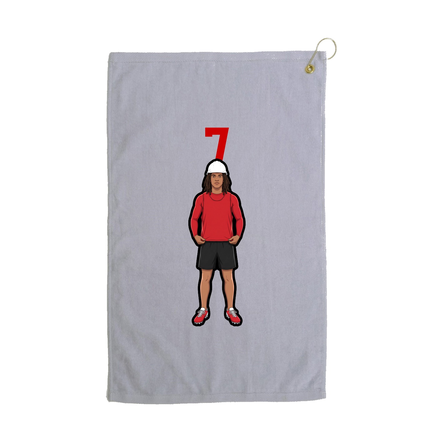 Golf Towel — Number Top in Grey