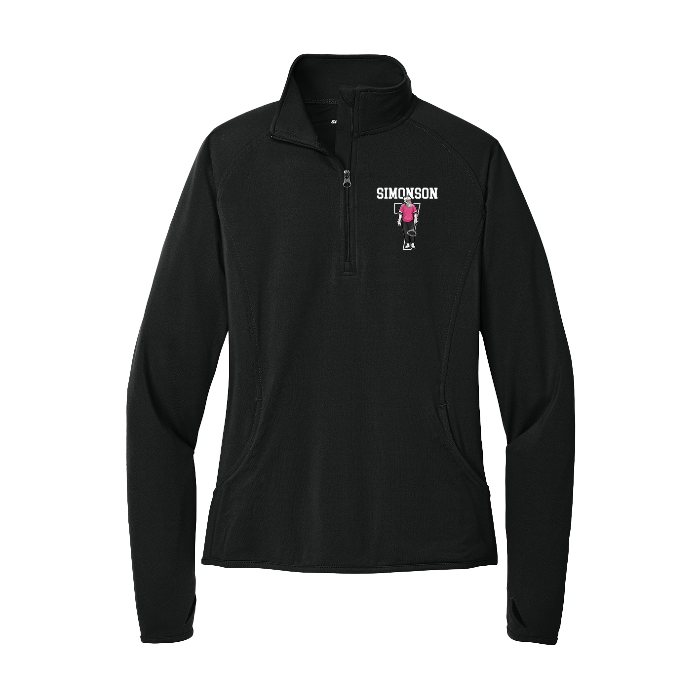 Women's Q-Zip Pullover — Shirsey in Black