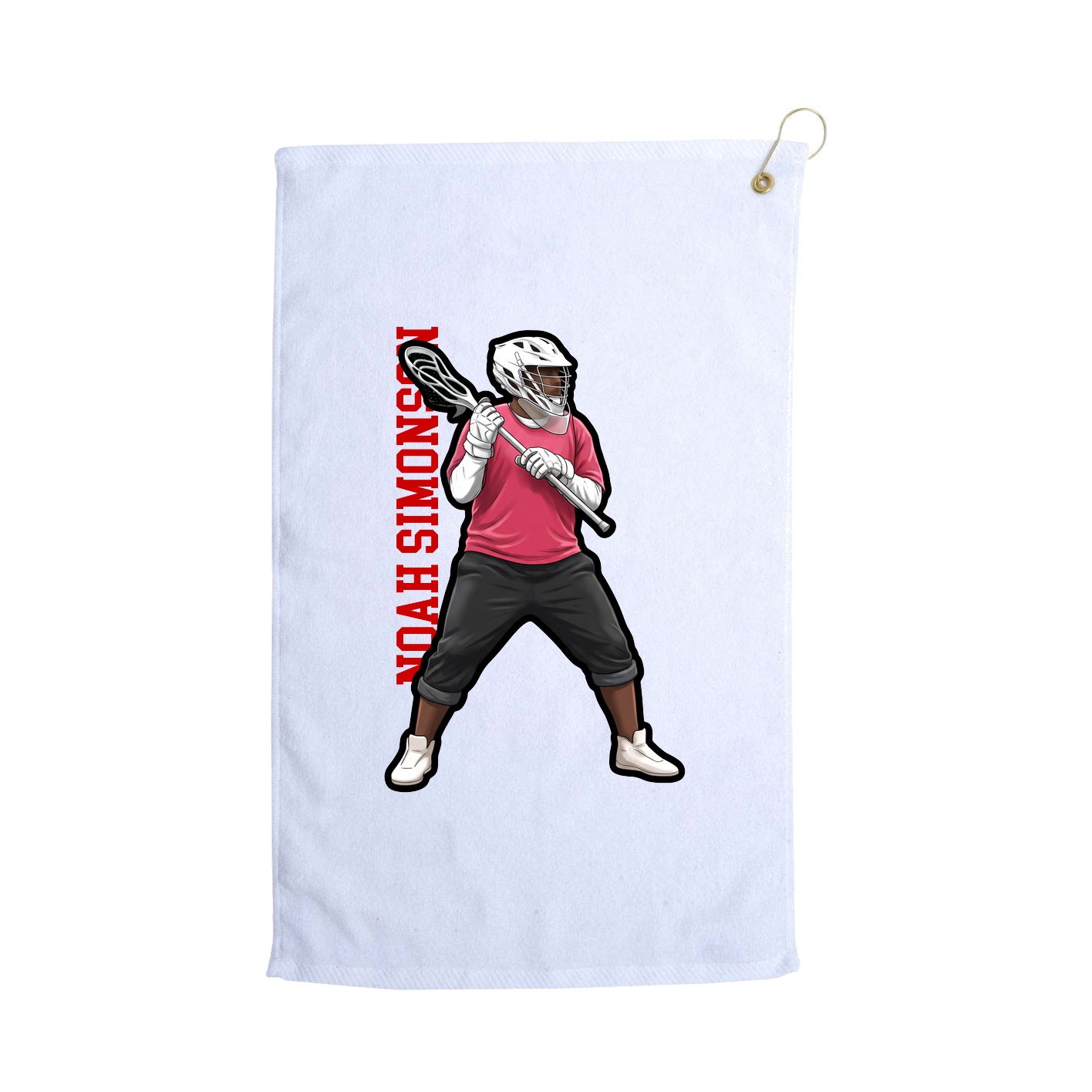 Golf Towel — Name Vertical in White