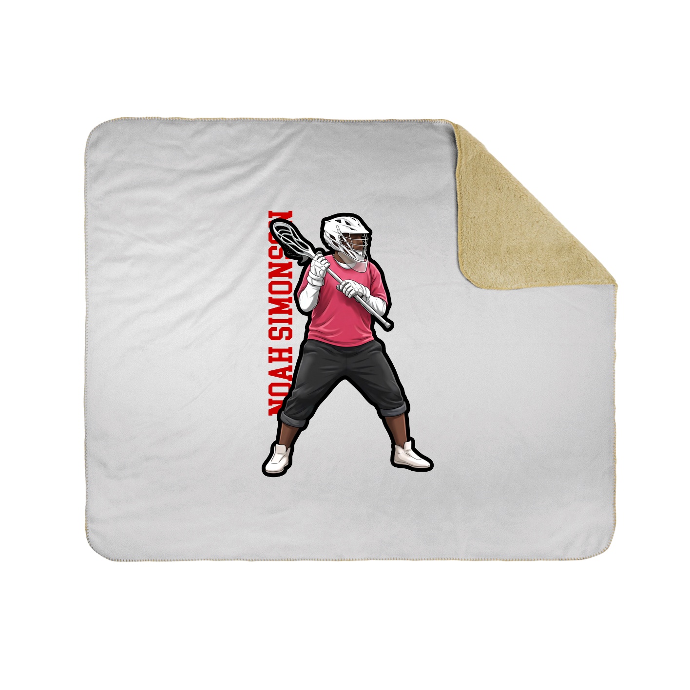 Throw Blanket — Name Vertical in White