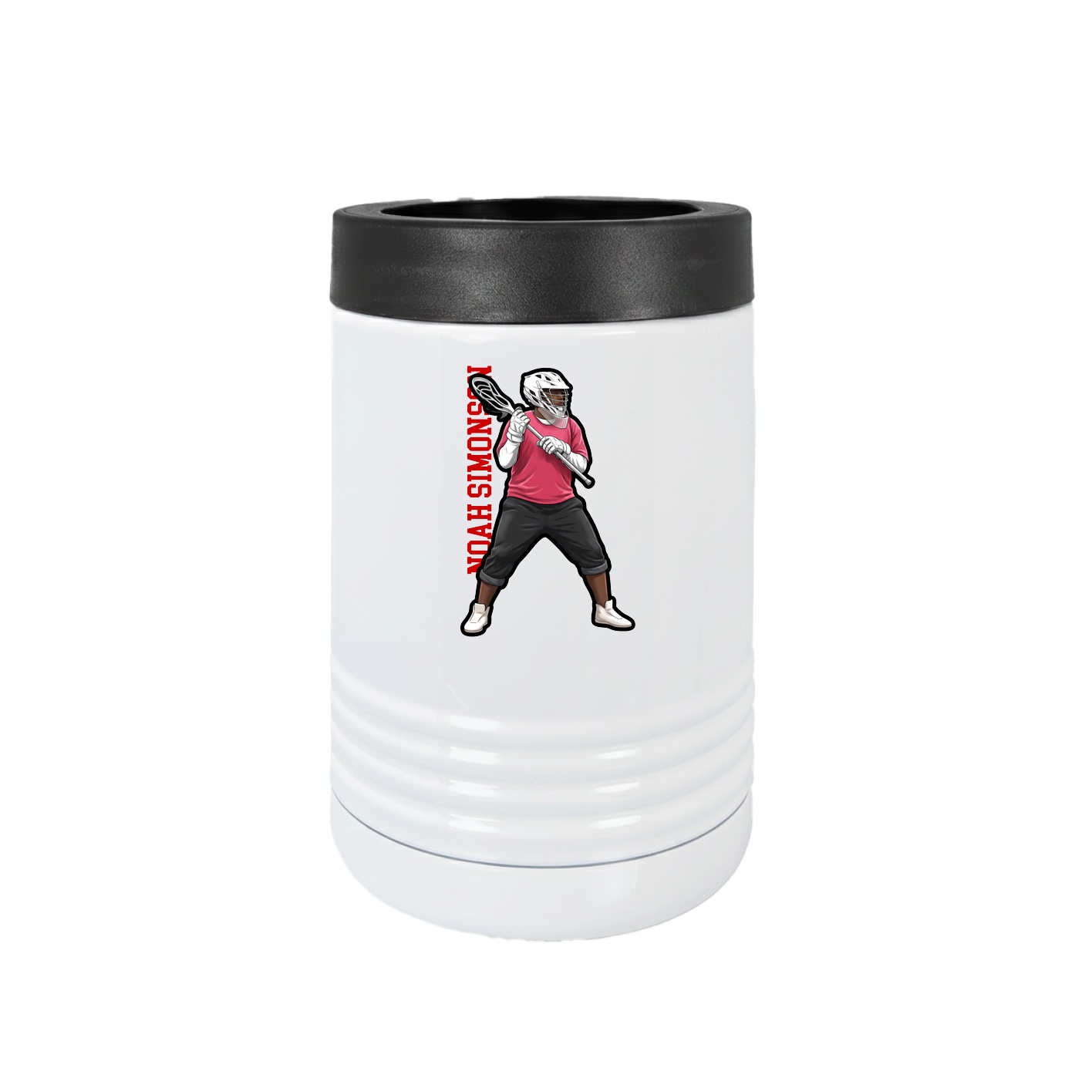Beverage Holder — Name Vertical in White