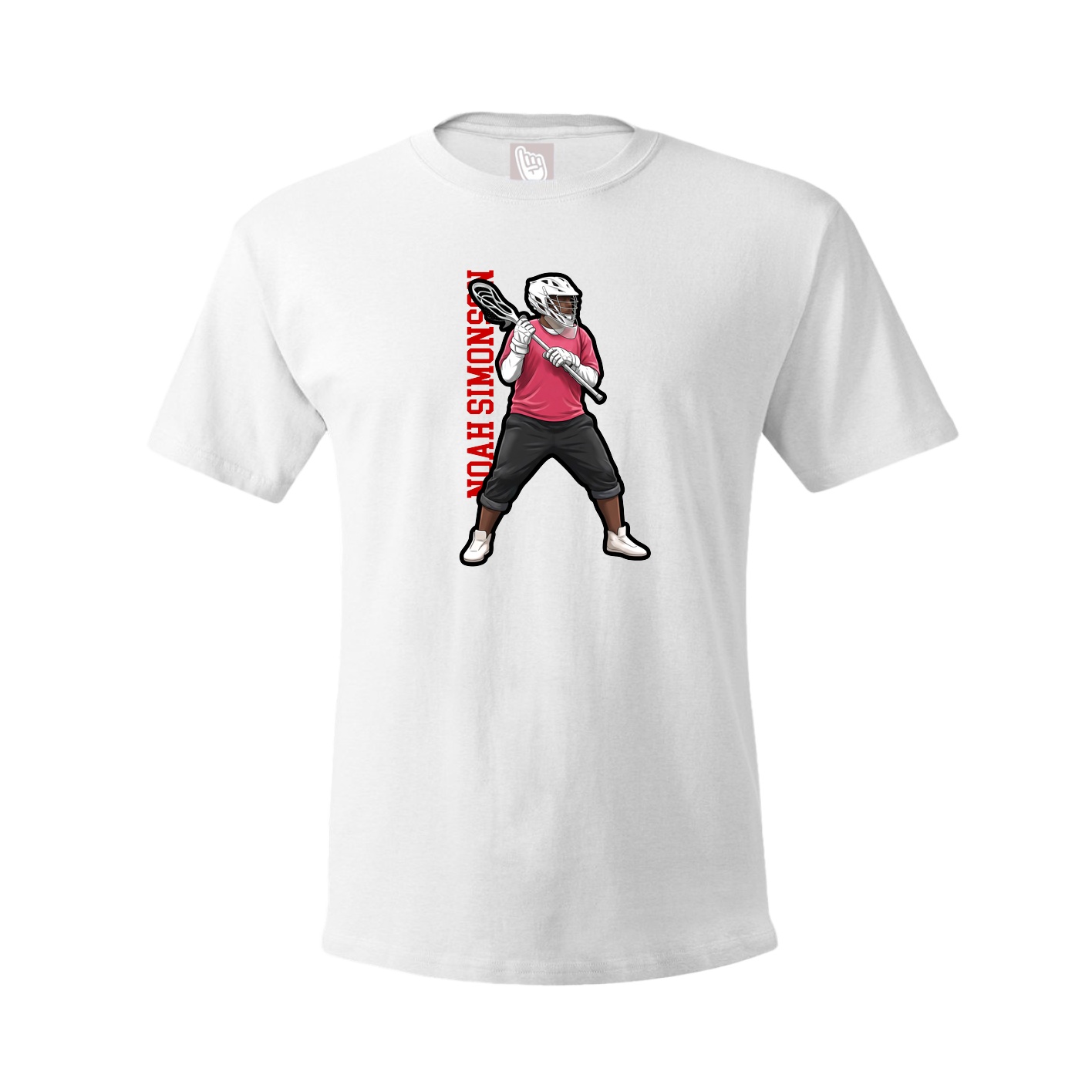 Youth Tee — Name Vertical in White
