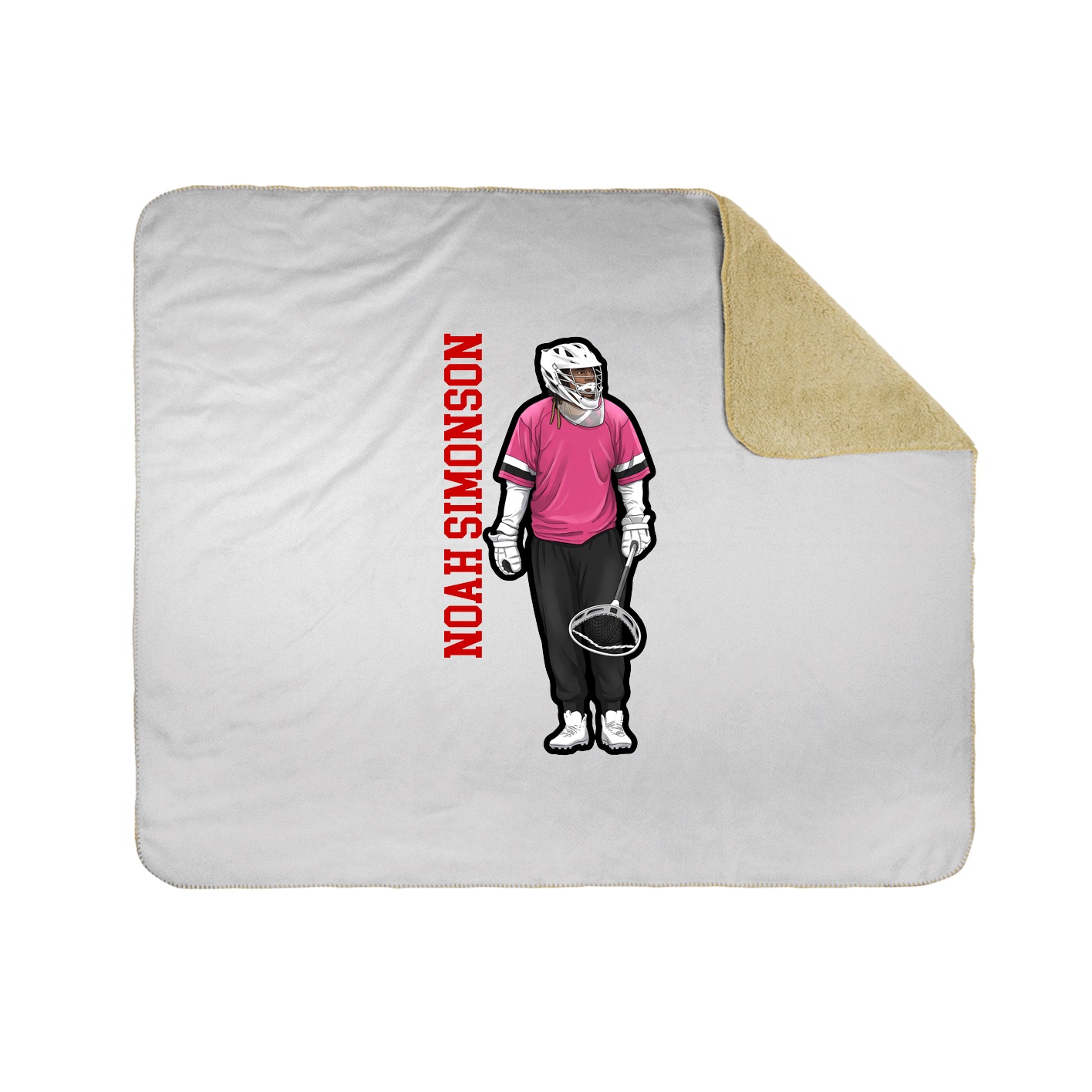 Throw Blanket — Name Vertical in White