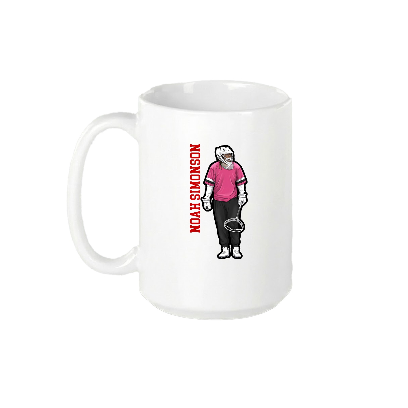 15oz Coffee Mug — Name Vertical in White
