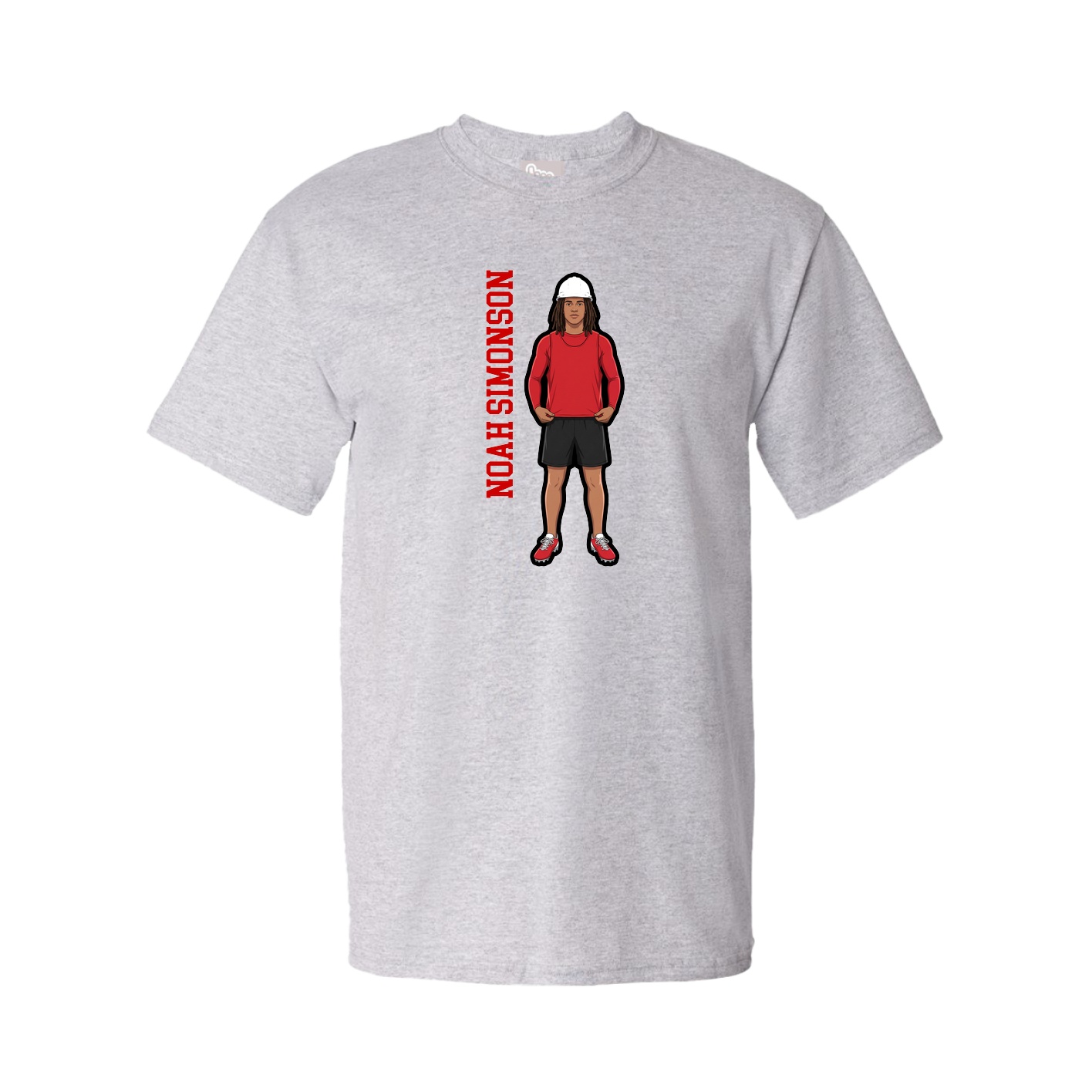 Youth Tee — Name Vertical in Grey