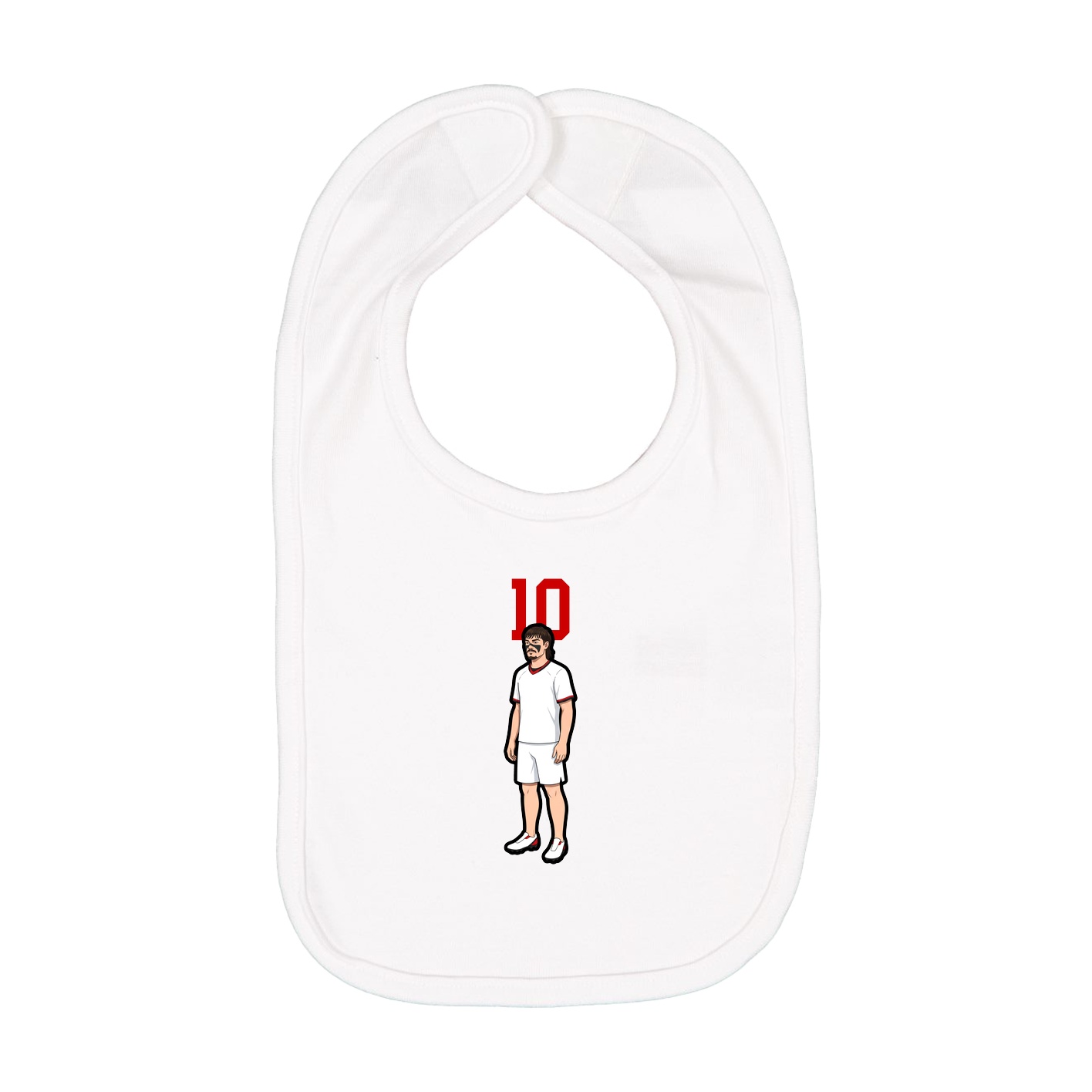 Infant Bib — Number Top in White