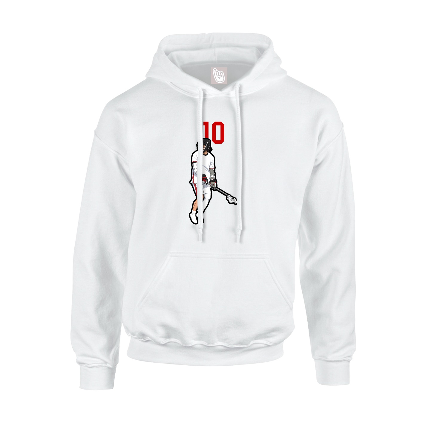 Youth Hoodie — Number Top in White