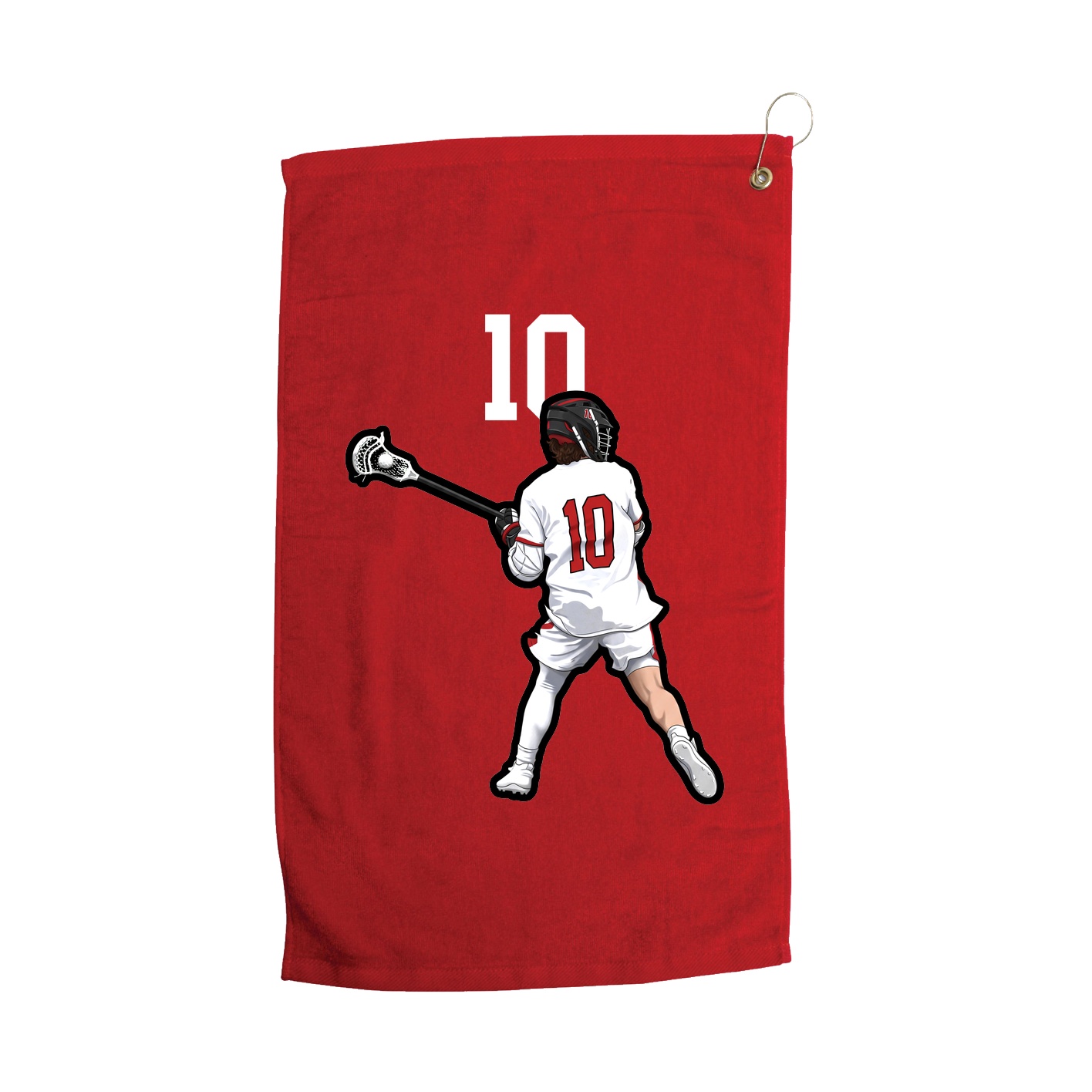 Golf Towel — Number Top in Red