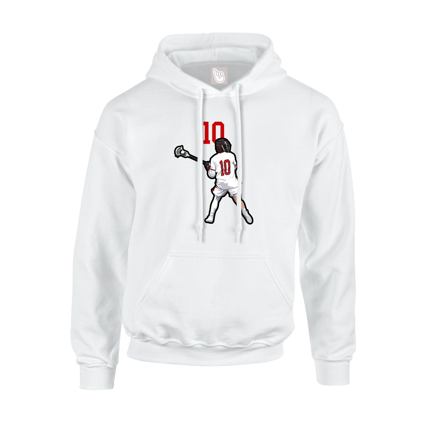 Youth Hoodie — Number Top in White