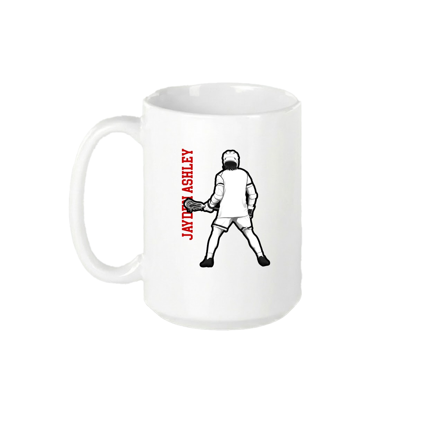 15oz Coffee Mug — Name Vertical in White