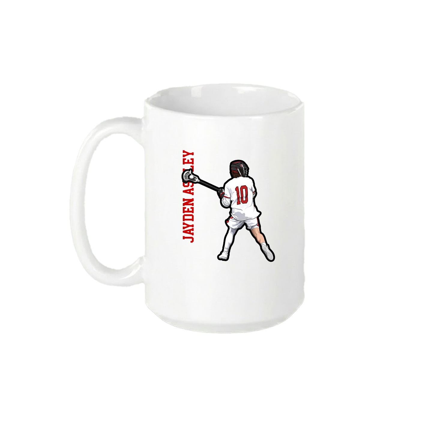 15oz Coffee Mug — Name Vertical in White