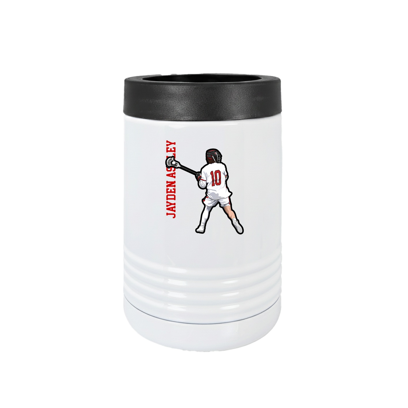 Beverage Holder — Name Vertical in White