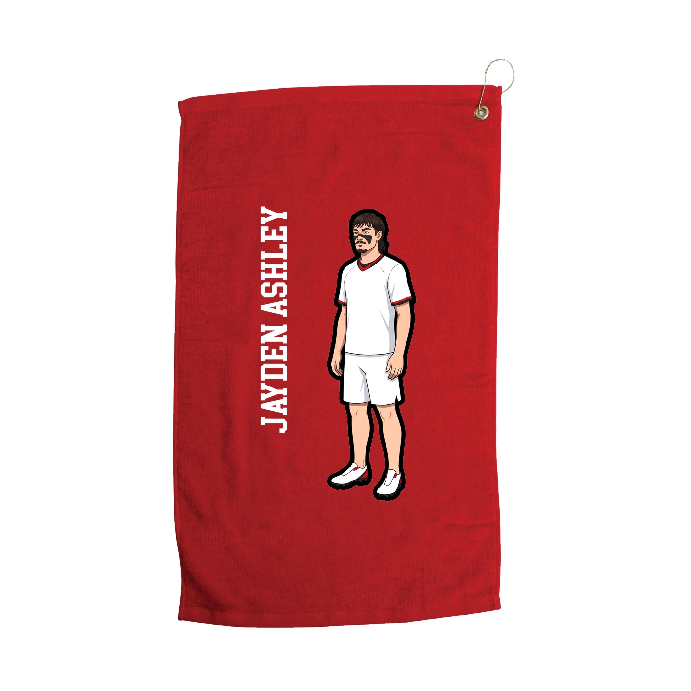 Golf Towel — Name Vertical in Red