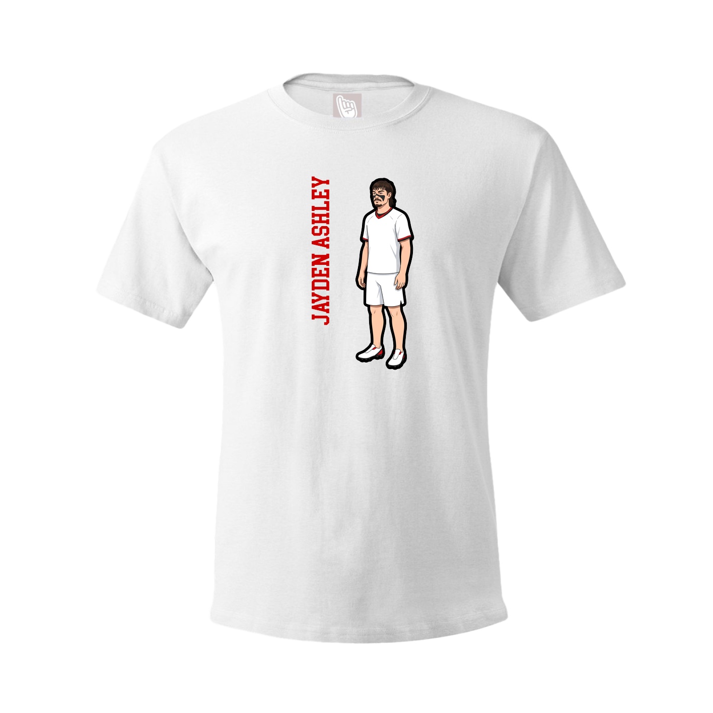 Tee — Name Vertical in White