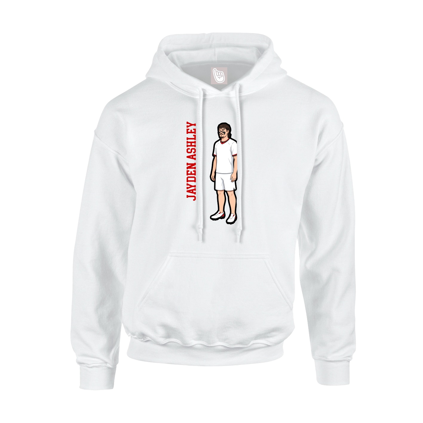 Hoodie — Name Vertical in White