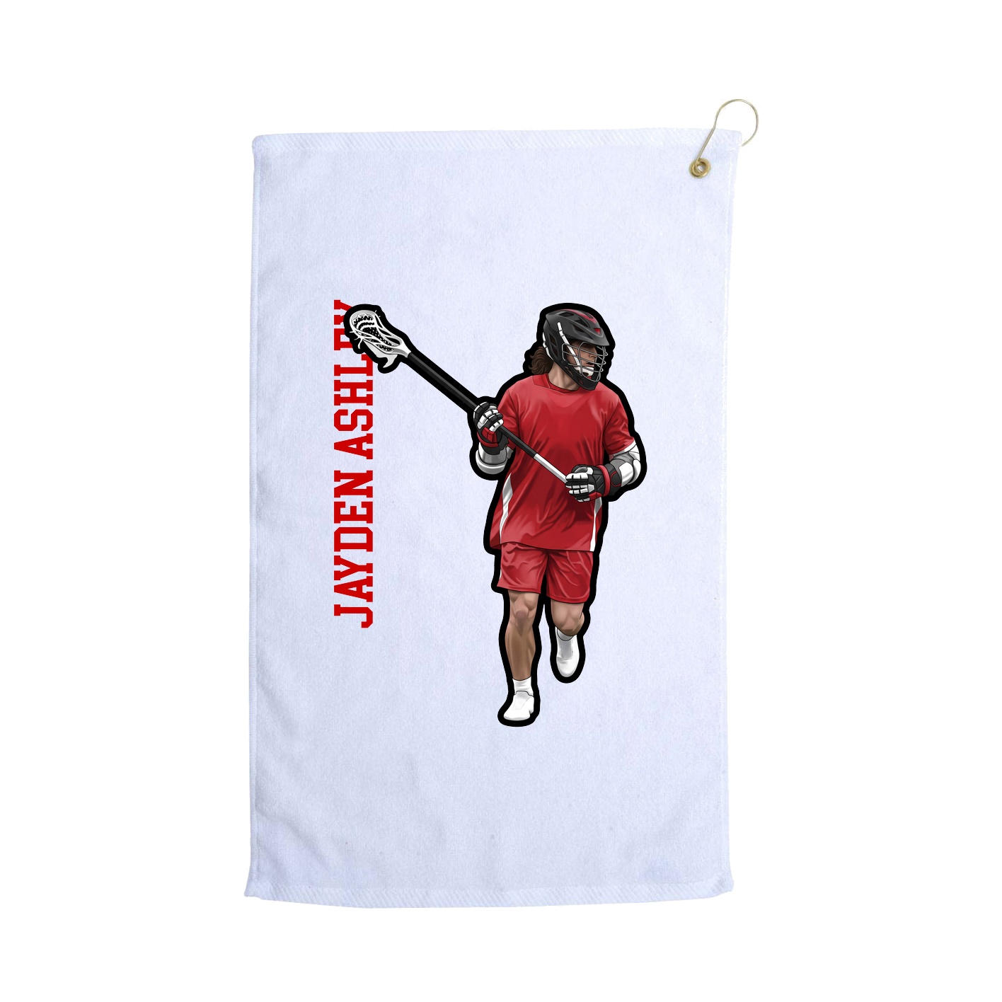Golf Towel — Name Vertical in White