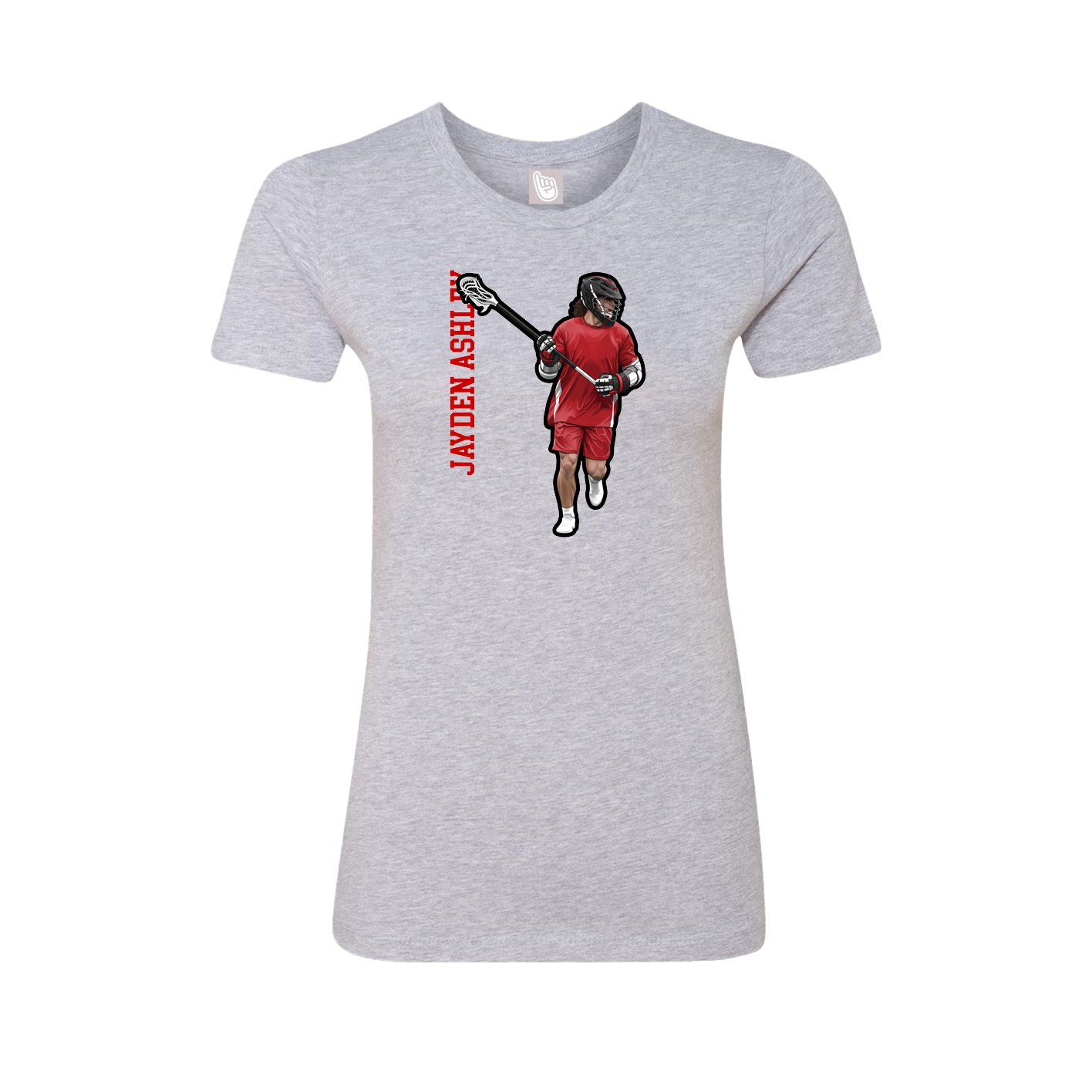 Womens Tee — Name Vertical in Grey