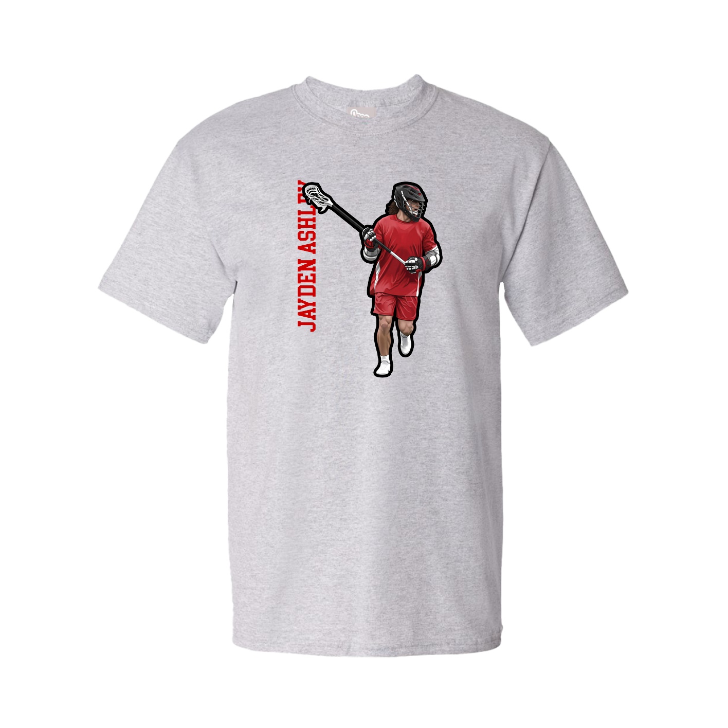 Youth Tee — Name Vertical in Grey