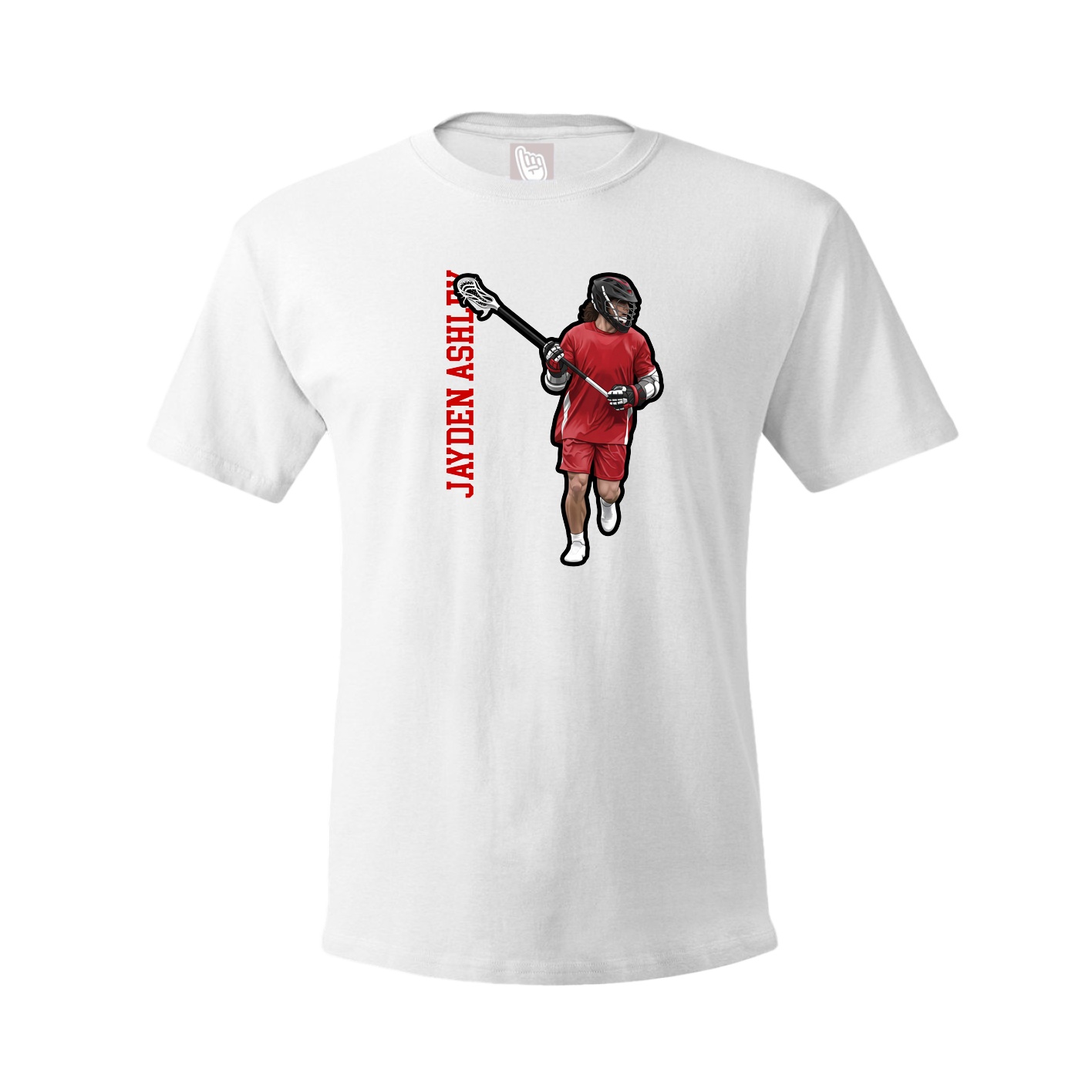 Youth Tee — Name Vertical in White
