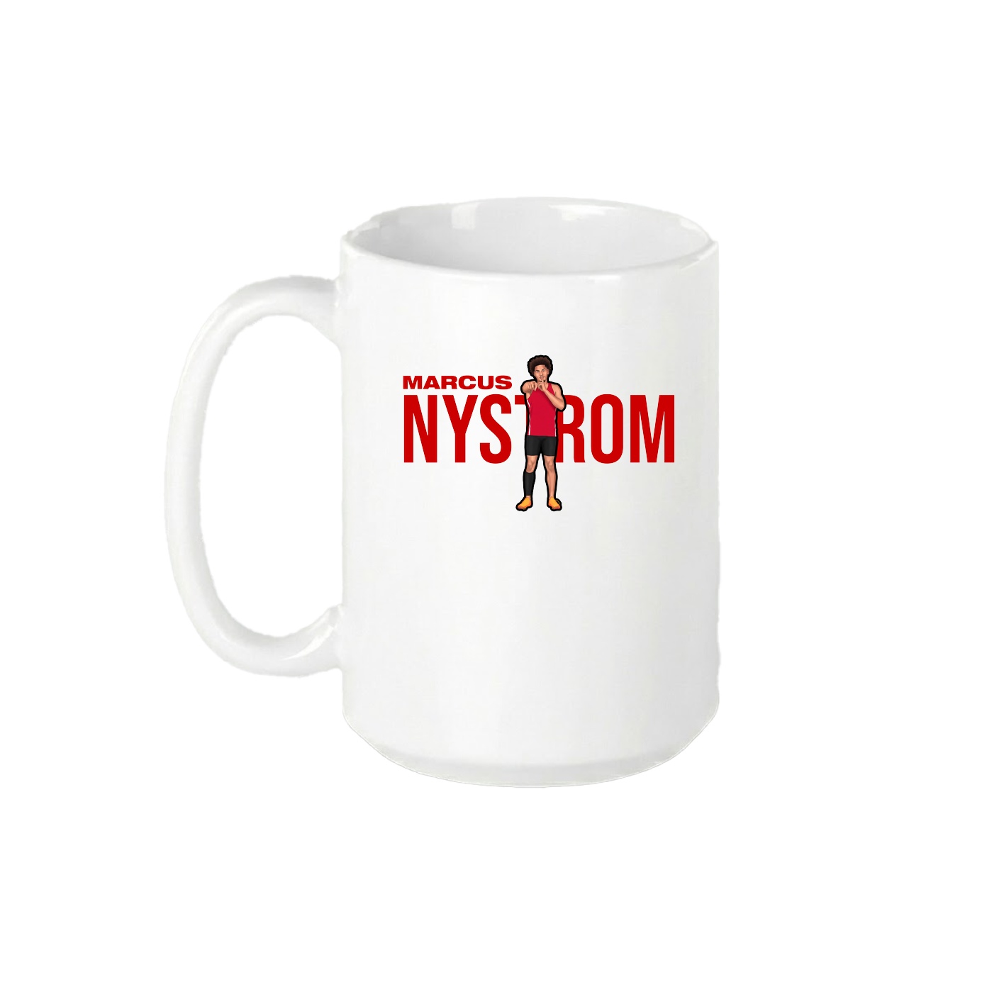 15oz Coffee Mug — Player Name in White