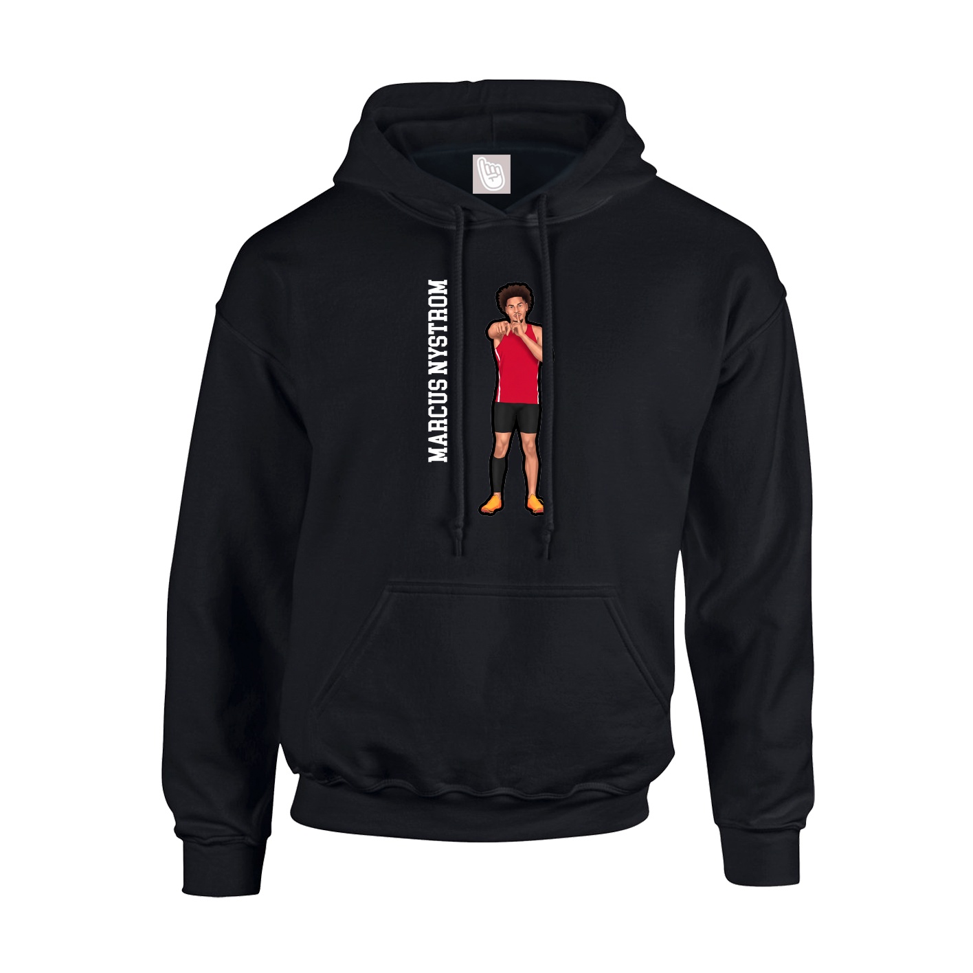 Youth Hoodie — Name Vertical in Black