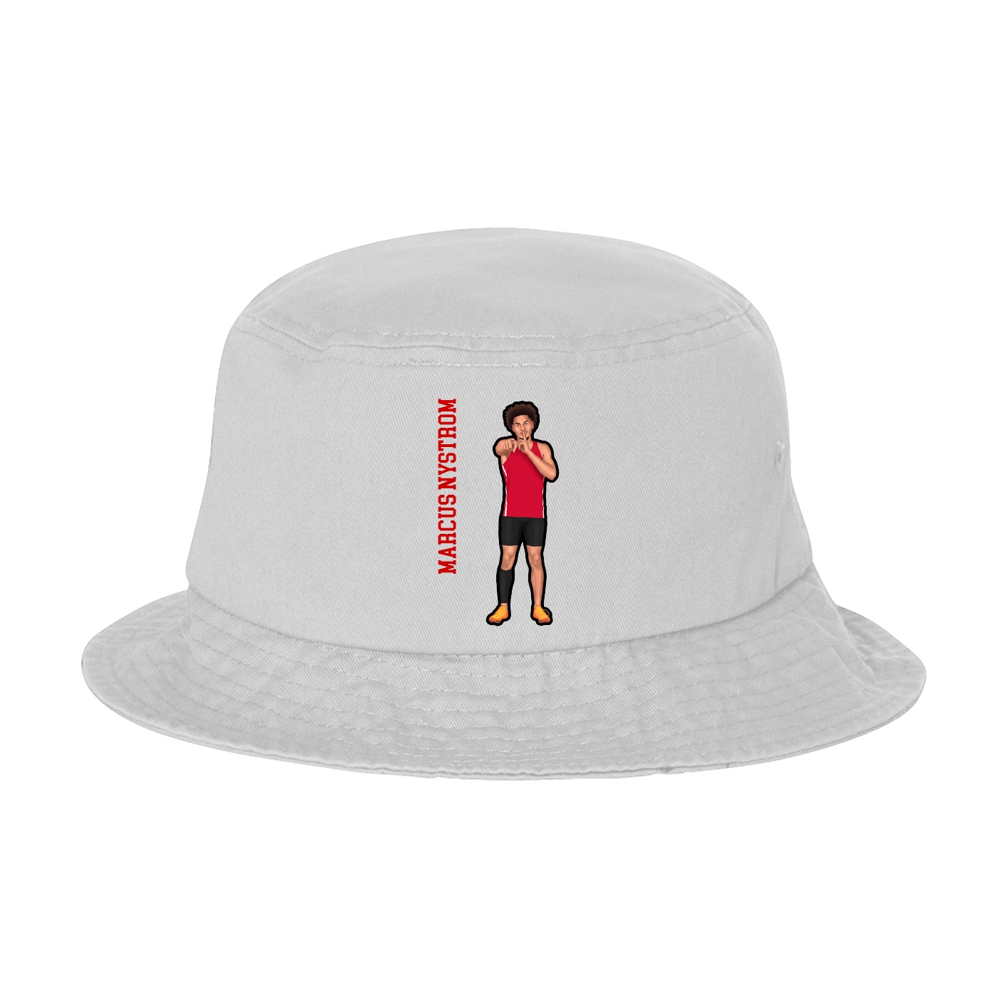 Bucket Cap — Name Vertical in White